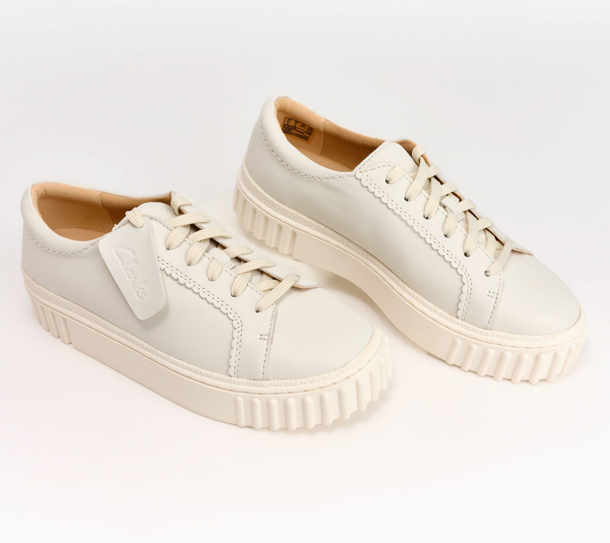 Clarks Signature Leather Sneakers- Mayhill Walk - QVC.com
