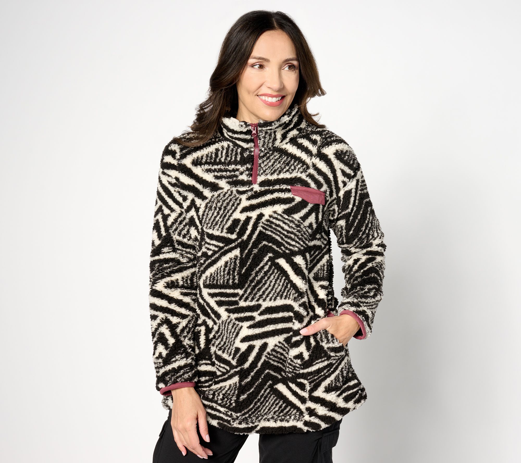 "As Is" Koolaburra by UGG Cozy Sherpa 1/4 Zip Pullover