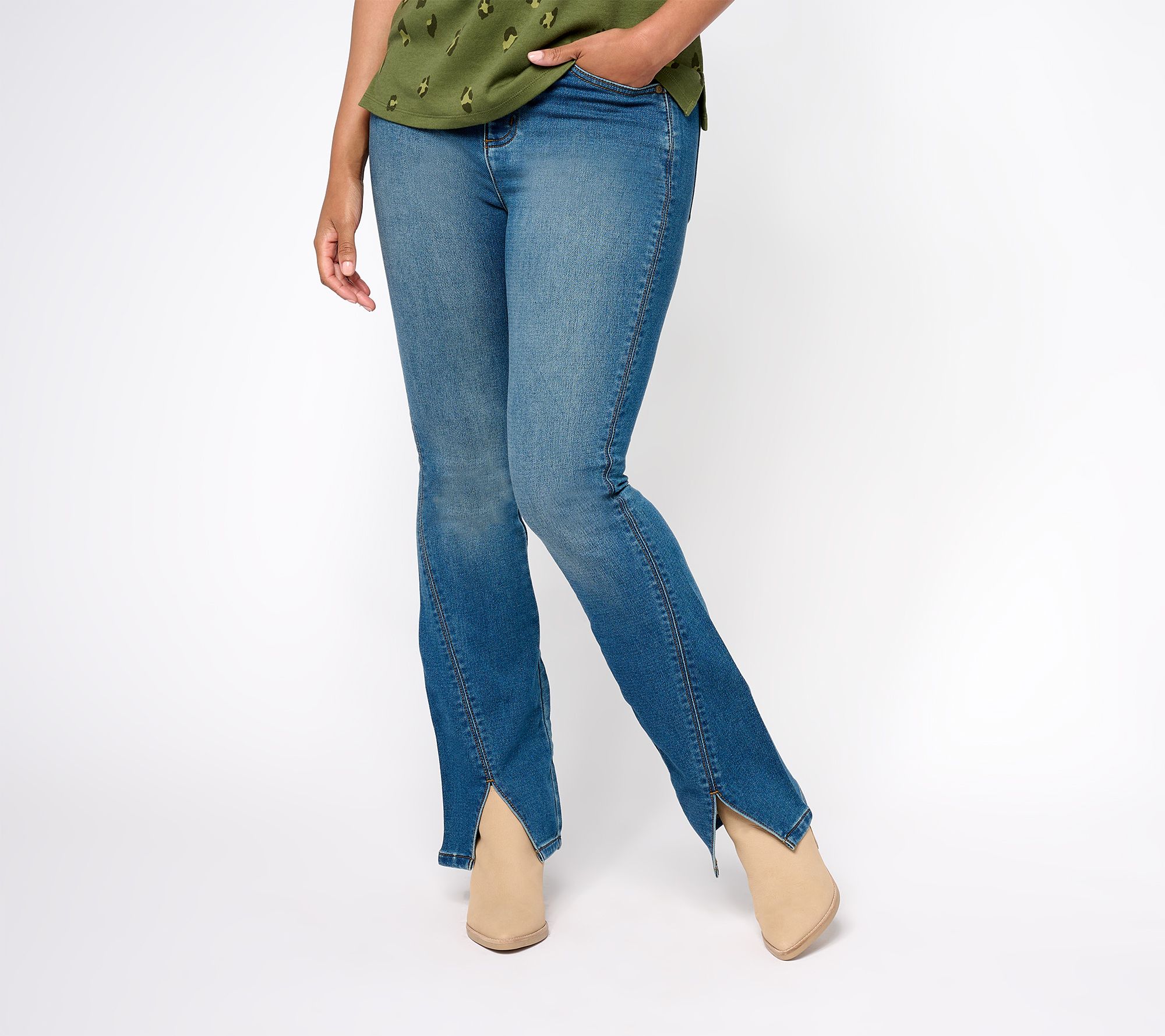 "As Is" Isaac Mizrahi Live! Tall Indigo Divine Denim Slim Boot Jeans