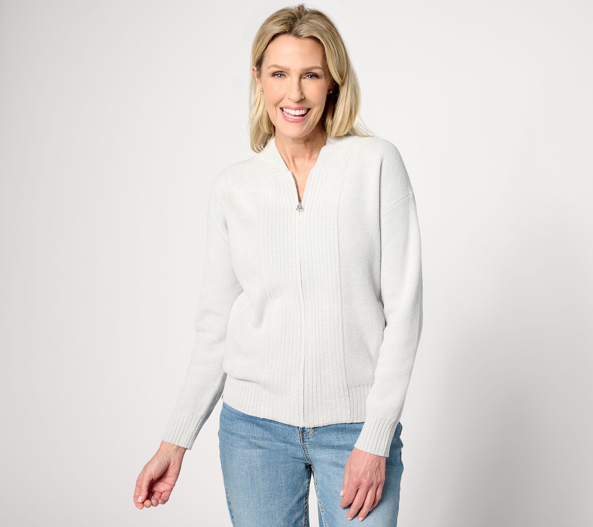 "As Is" Barefoot Dreams CozyChic Ultra Lite Rib Panel Bomber