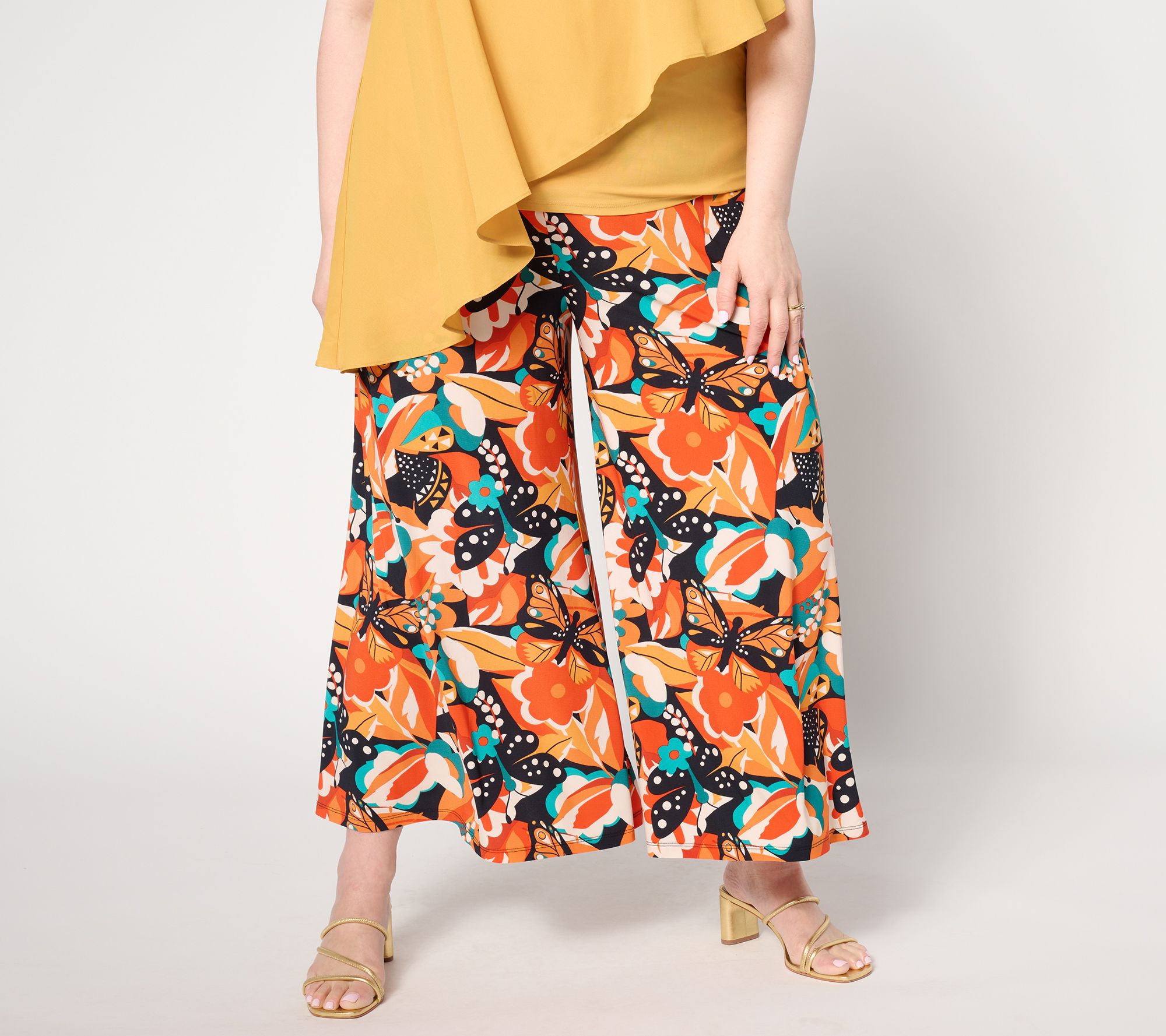 "As Is" Attitudes by Renee Regular Como Jersey Flowy Crop Pant