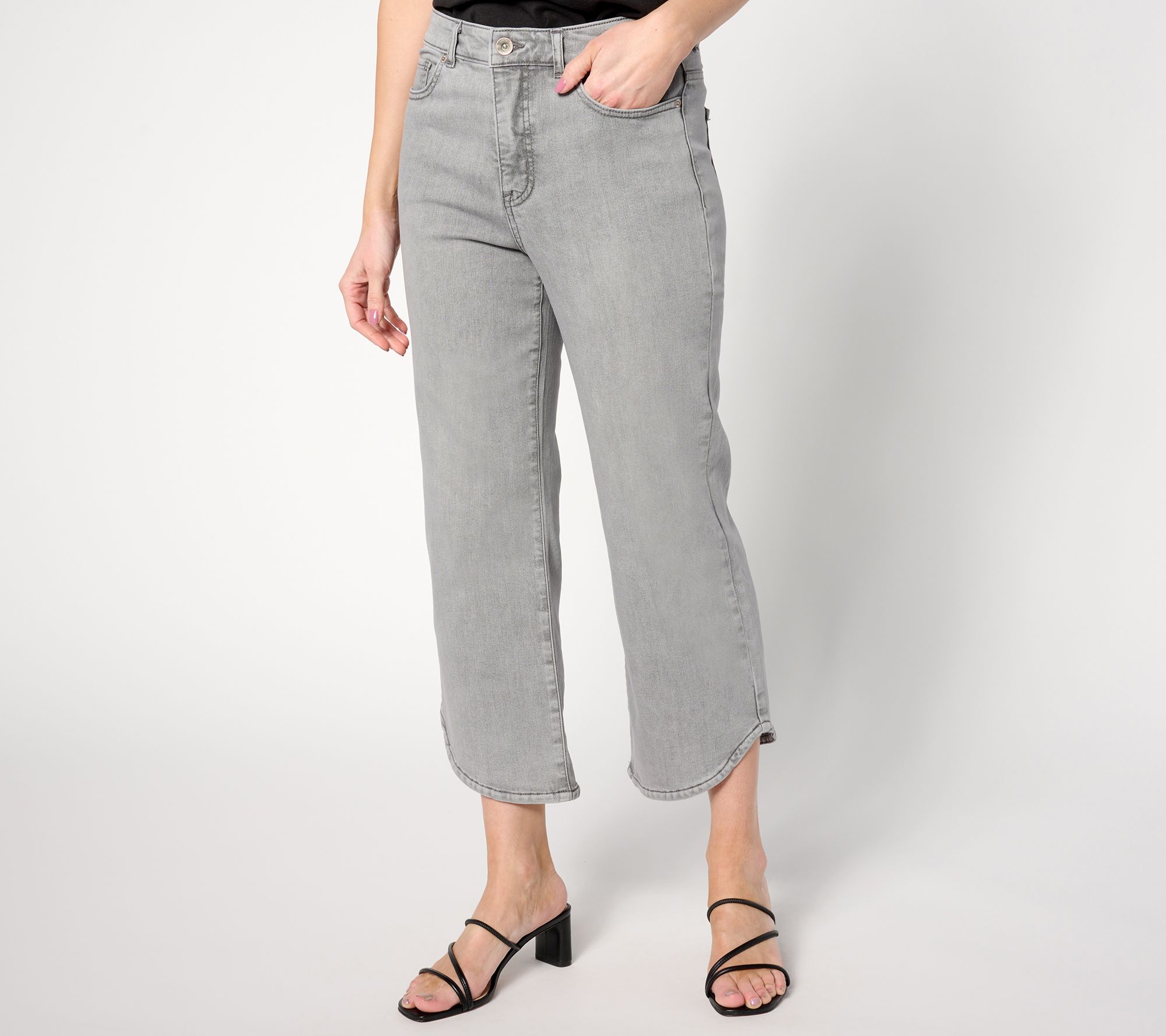"As Is" LOGO by Lori Goldstein Regular Relaxed Ankle Jeans w/ Tulip Hem