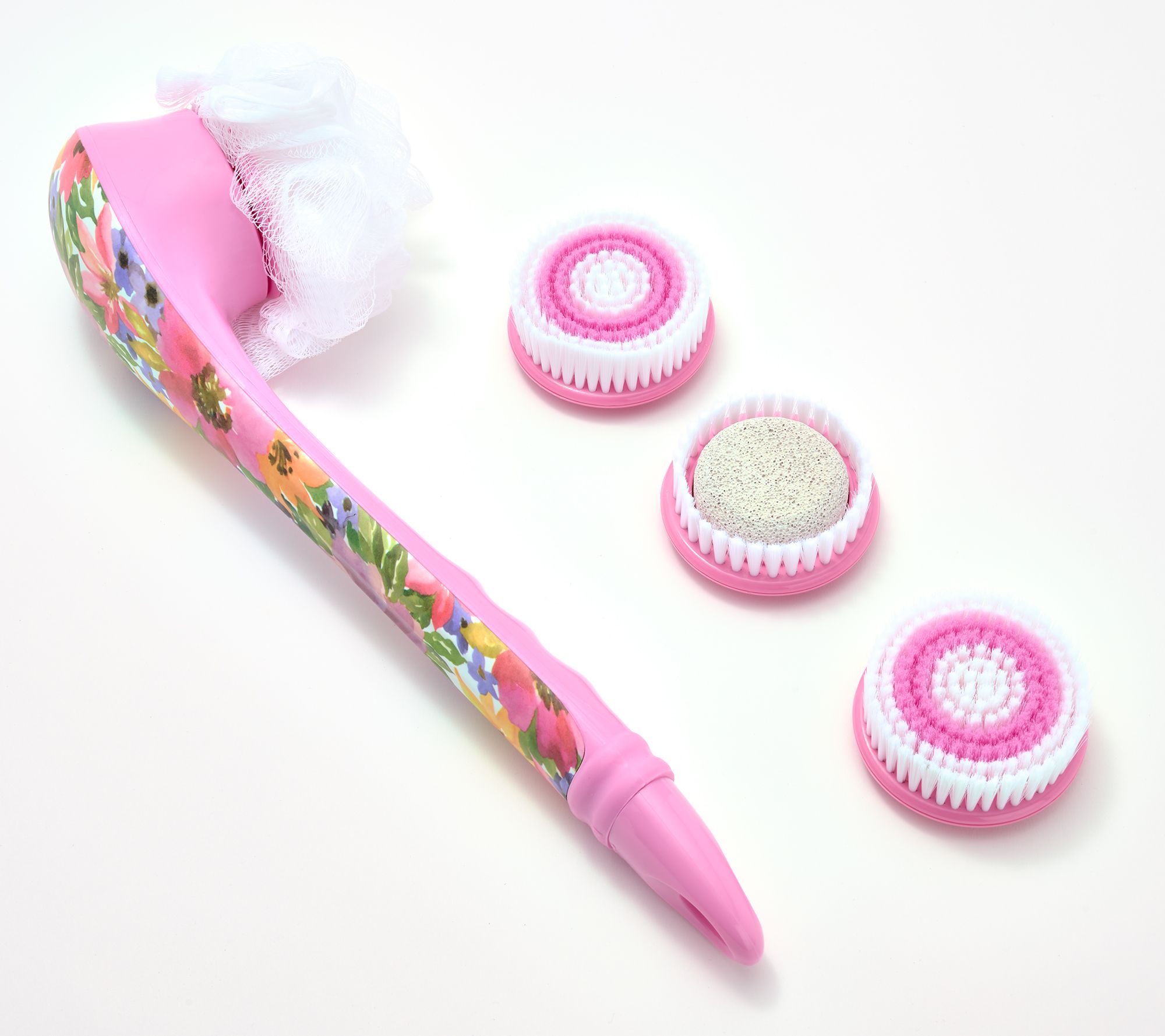 Blushly Cleansing & Exfoliating Floral Body Brush w/ 4 Head