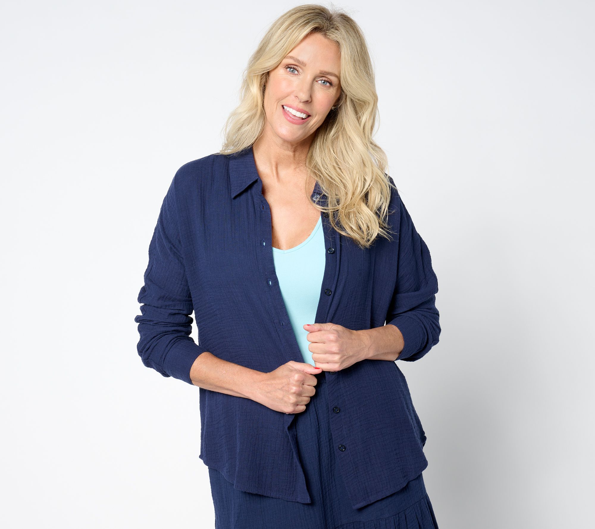 "As Is" Studio Park x Amy Stran Cotton Gauze Button Front Shirt