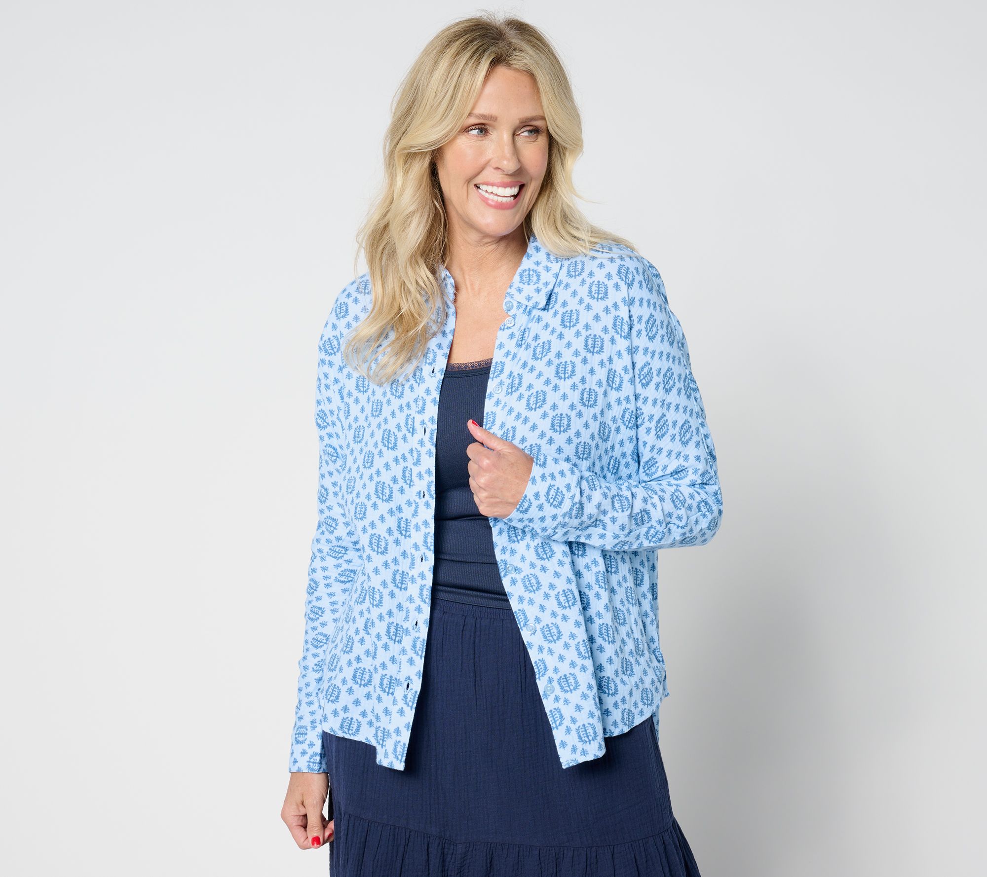 "As Is" Studio Park x Amy Stran Cotton Gauze Button Front Shirt