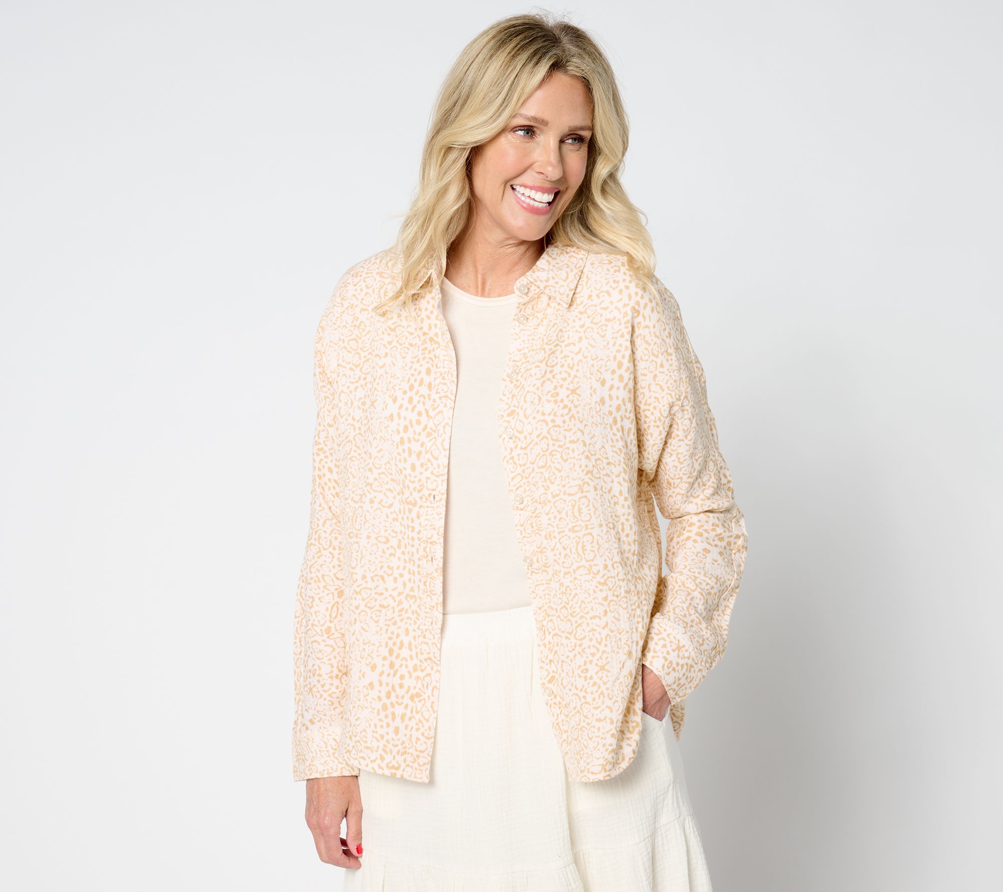 "As Is" Studio Park x Amy Stran Cotton Gauze Button Front Shirt