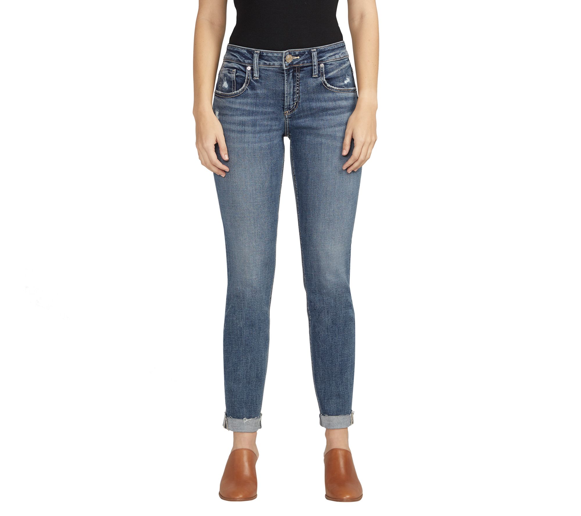 Silver Jeans Co. Boyfriend Mid-Rise Slim Jeans