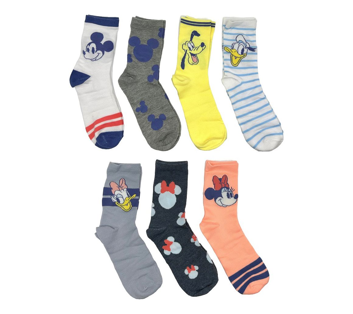 Disney Ladies' Boxed Mickey & Friends Crew SockSet - 7 Pairs
