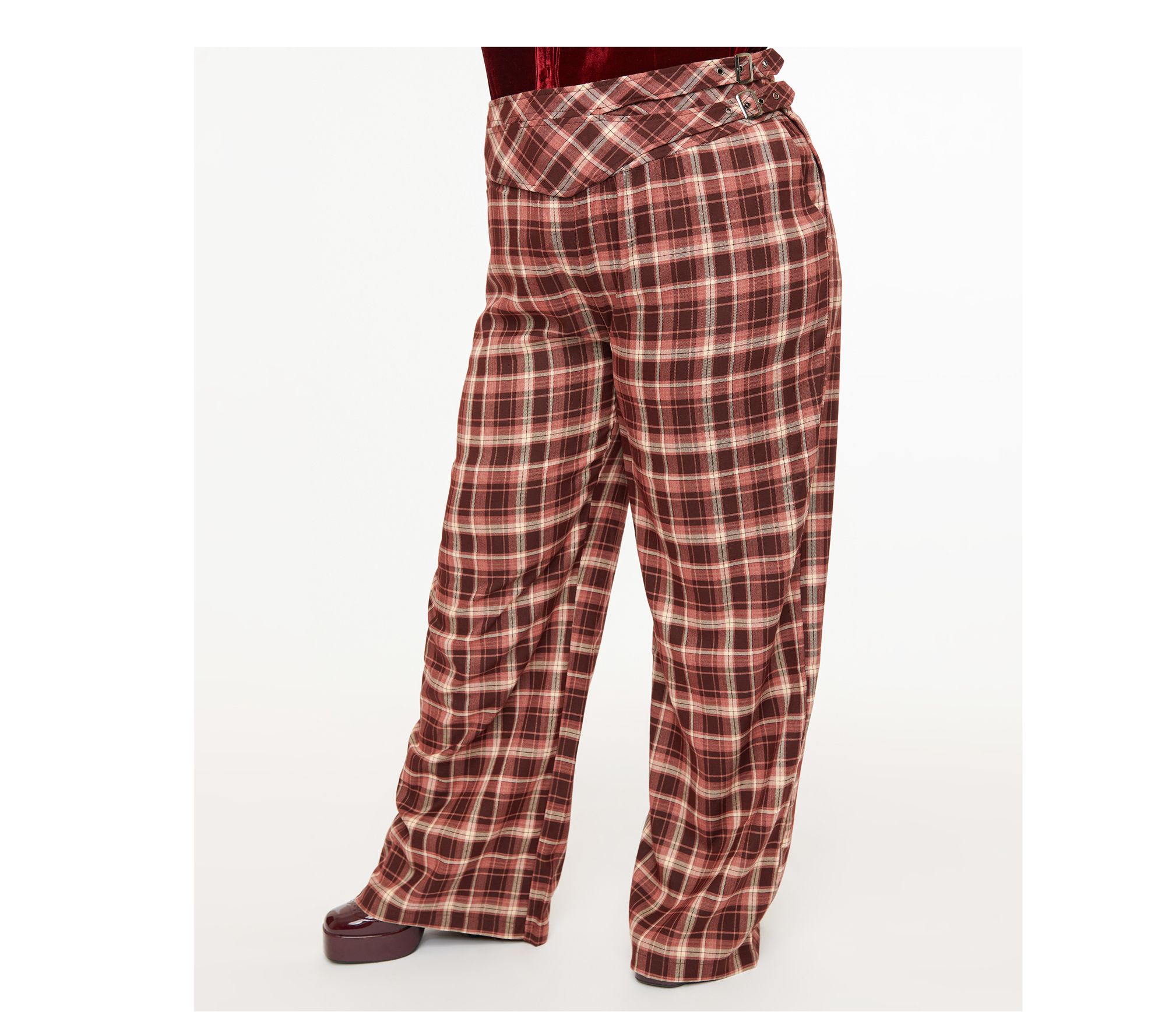 Unique Vintage Double Belt Woven Pants