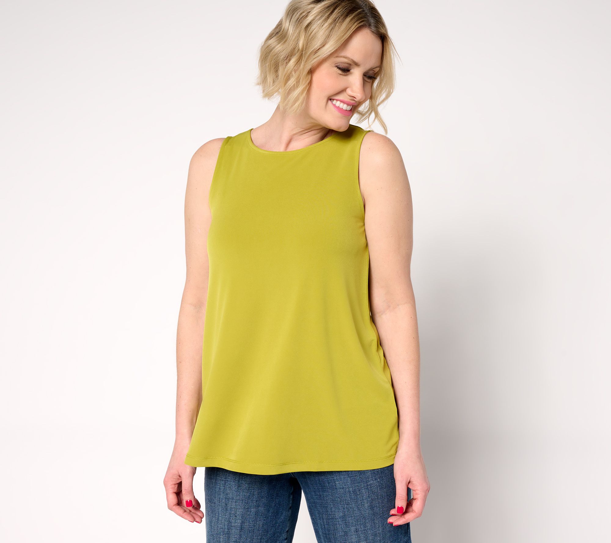 Susan Graver Petite Modern Essentials Liquid Knit A Line Tank