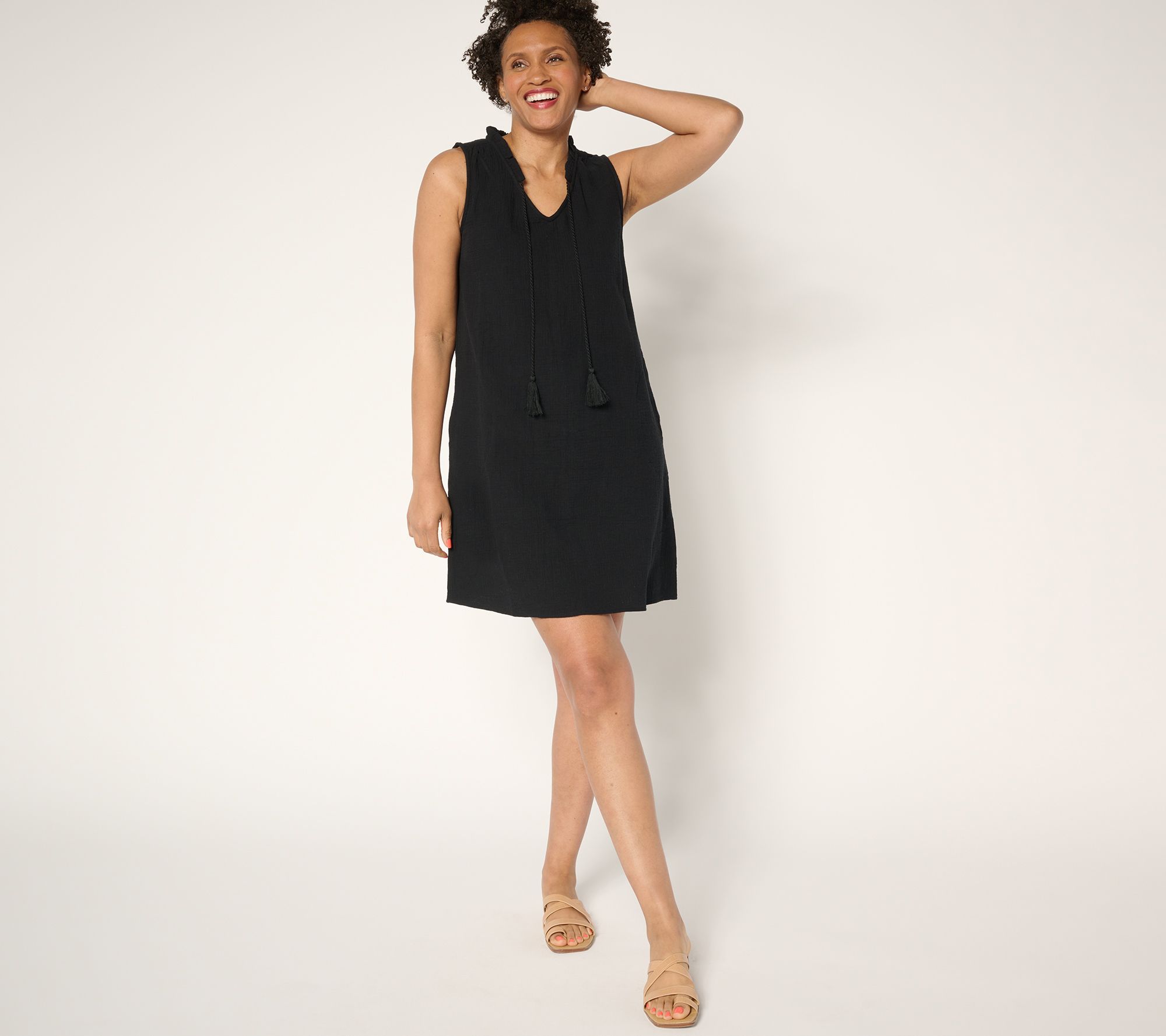 Belle Beach by Kim Gravel Regular Cotton Gauze Luau Tassel Dress