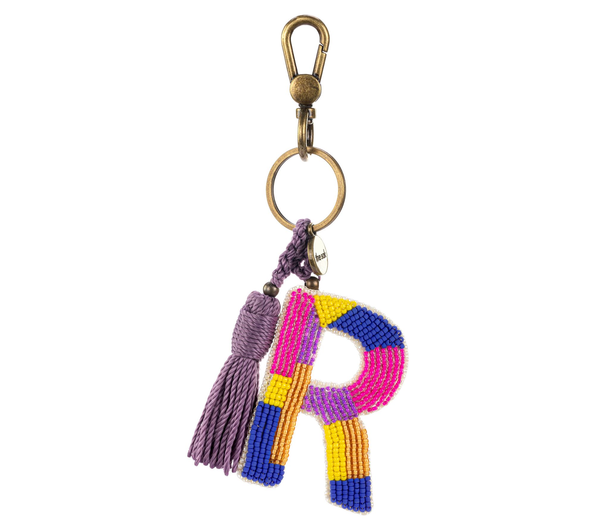 The Sak Glass Beads Small Initial Dangle Bag Charm