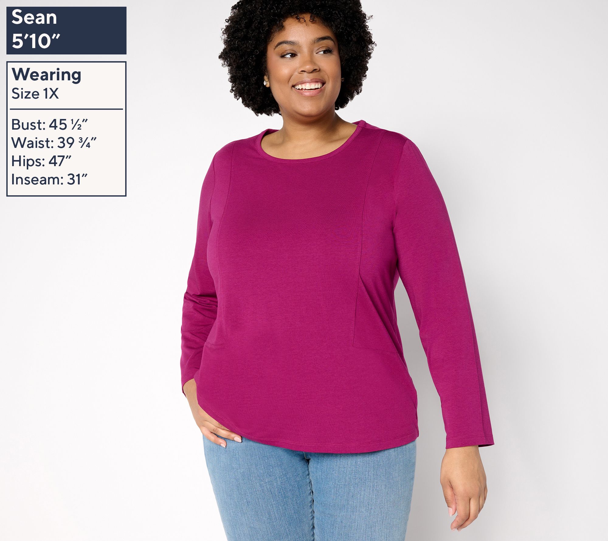 Denim & Co. Essentials Favorite Jersey Top with Seaming