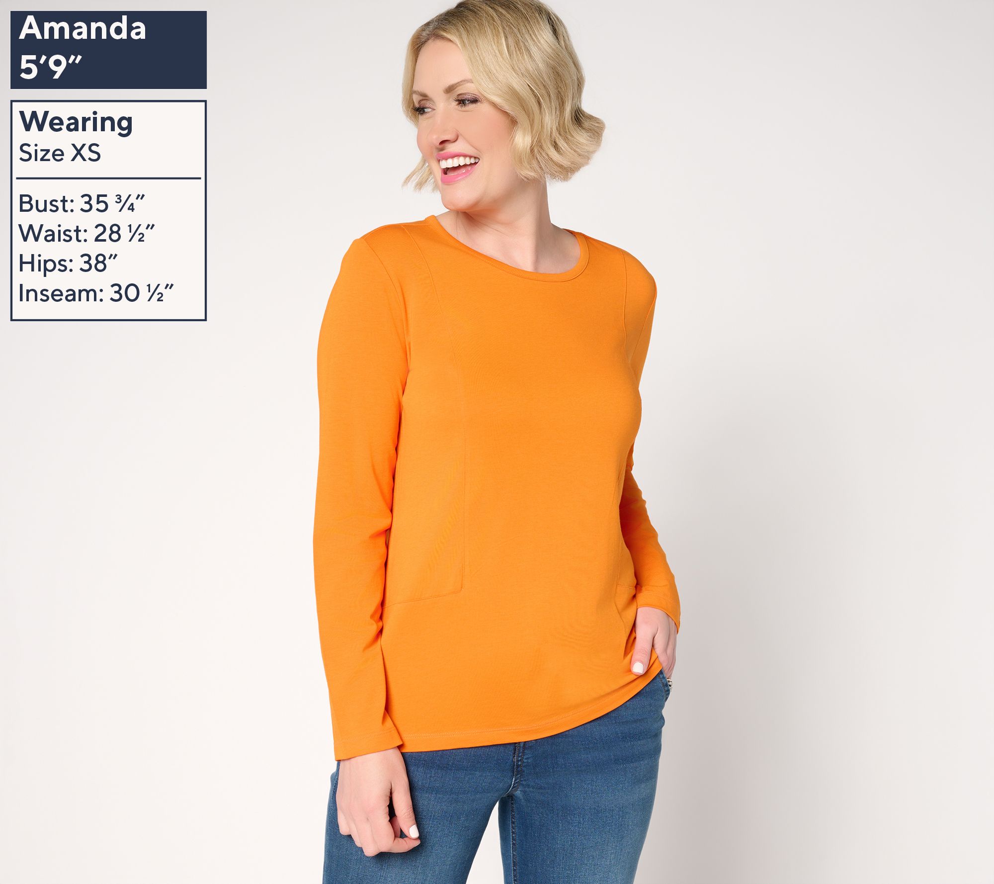 Denim & Co. Essentials Favorite Jersey Top with Seaming