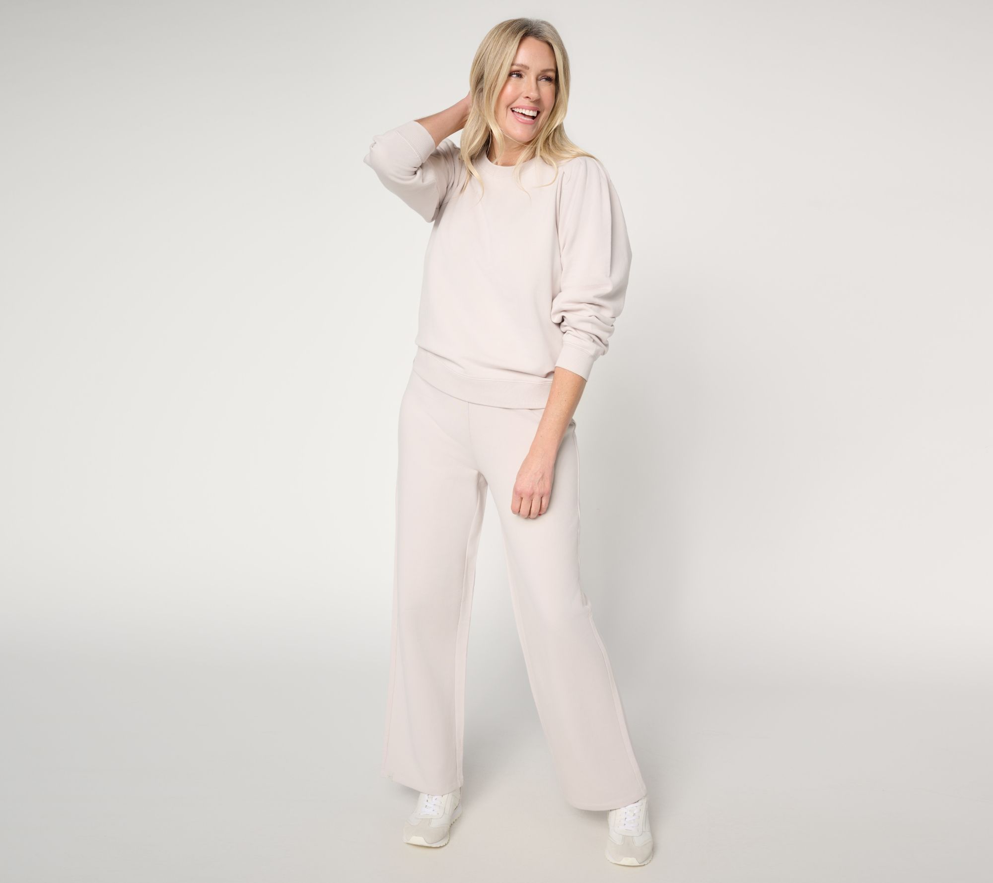 Barefoot Dreams Petite Brushed Luxe Lounge Puff Sleeve Pullover & Pant