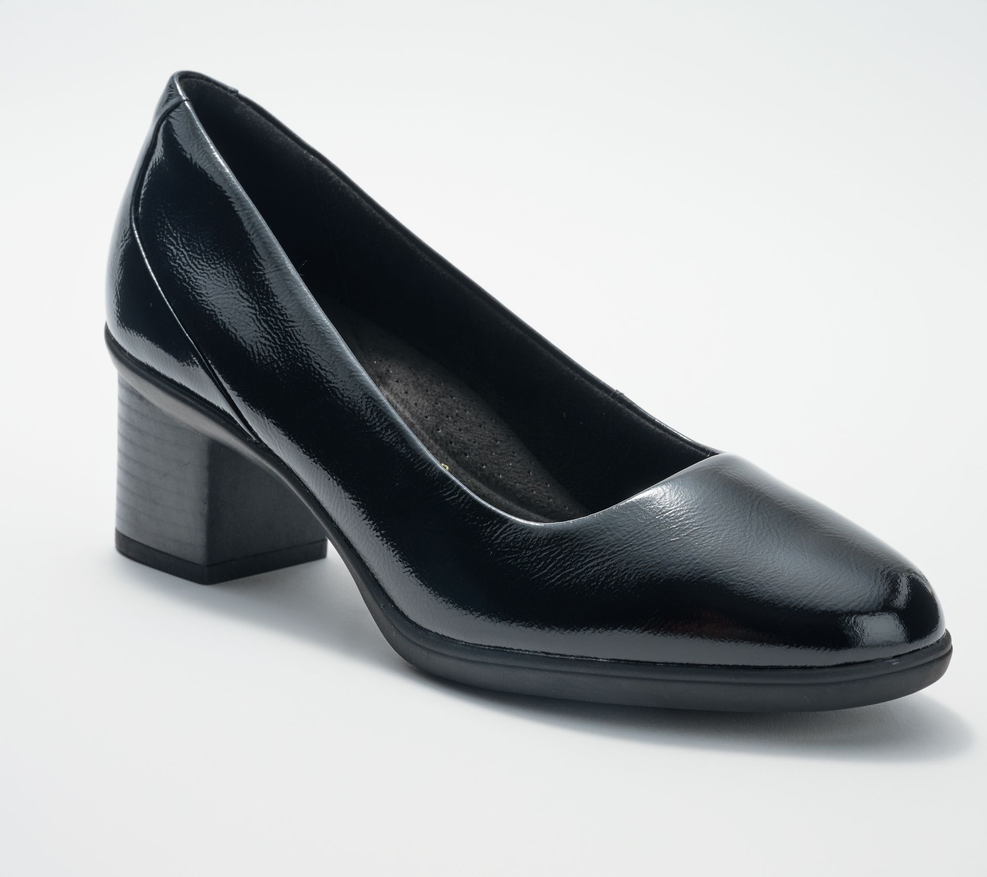 Clarks Signature Leather Block Heels -Shaya Poppy