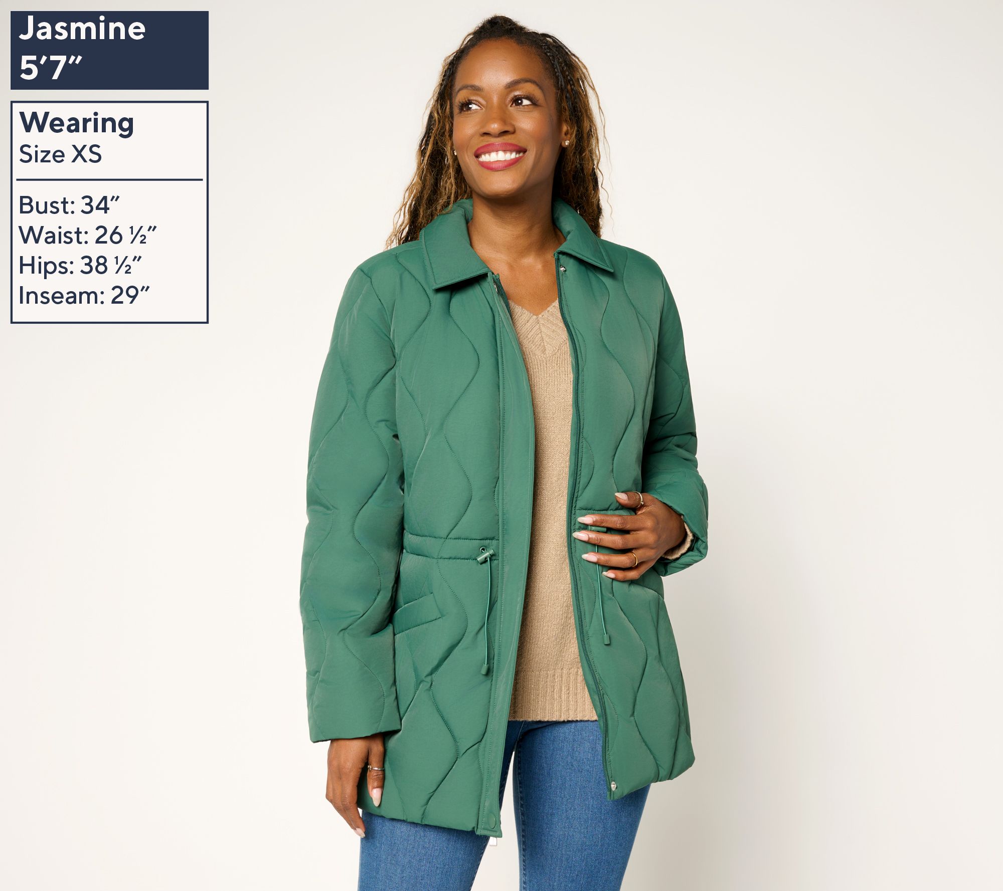 Susan Graver Quilted Cinch Waist Jacket - QVC.com