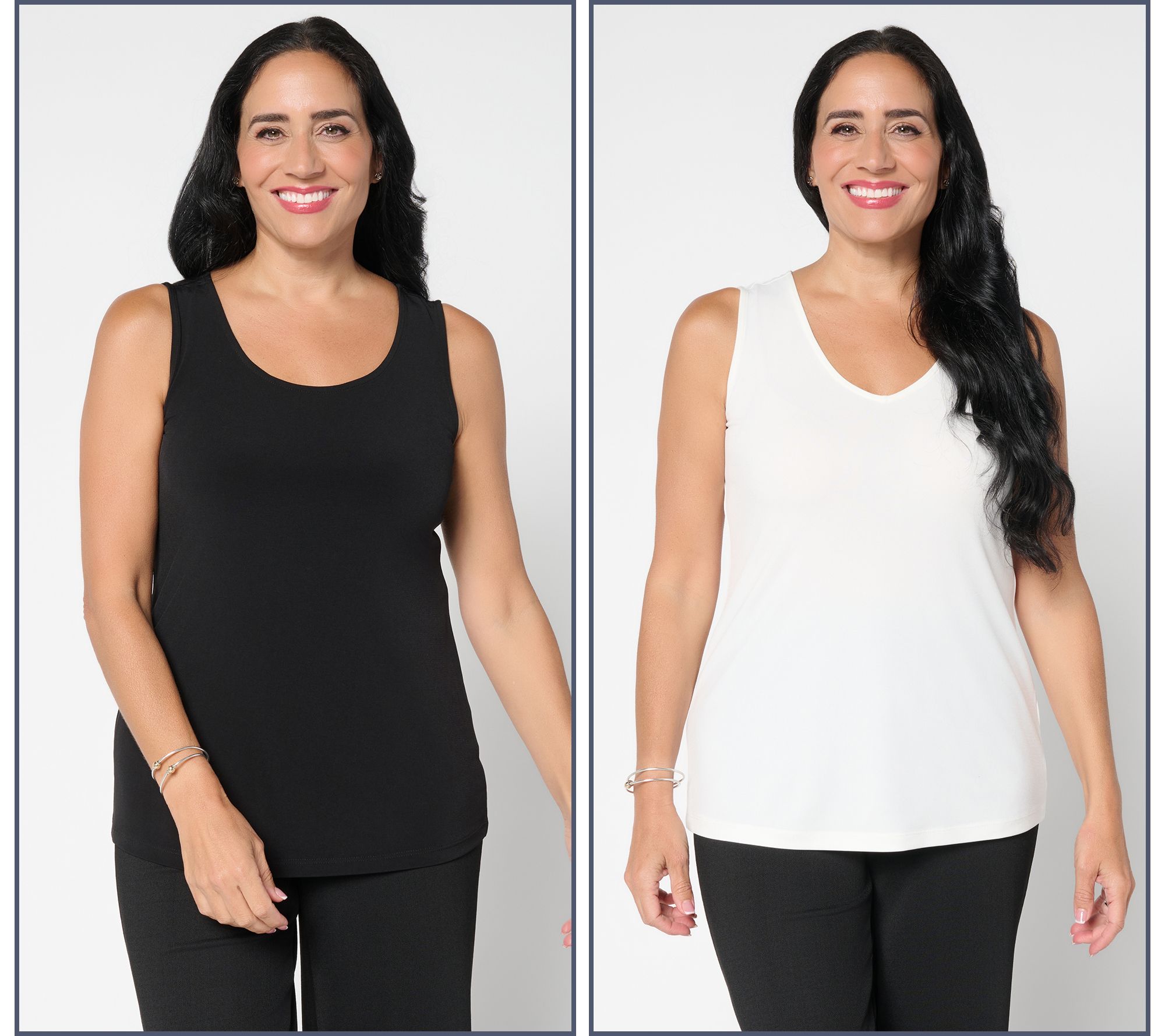 Susan Graver Essentials Set of 2 Liquid Knit Tanks