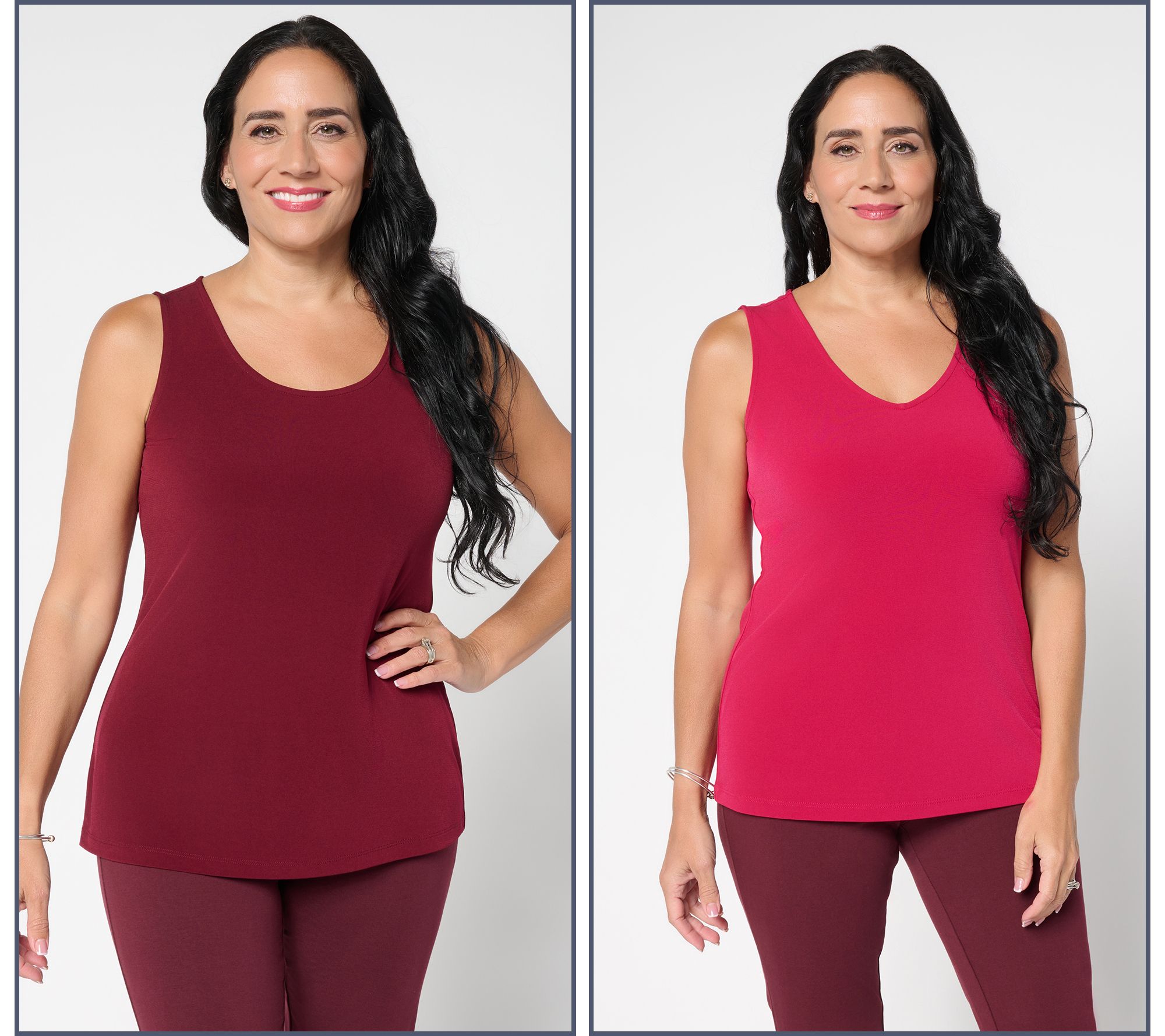 Susan Graver Essentials Set of 2 Liquid Knit Tanks