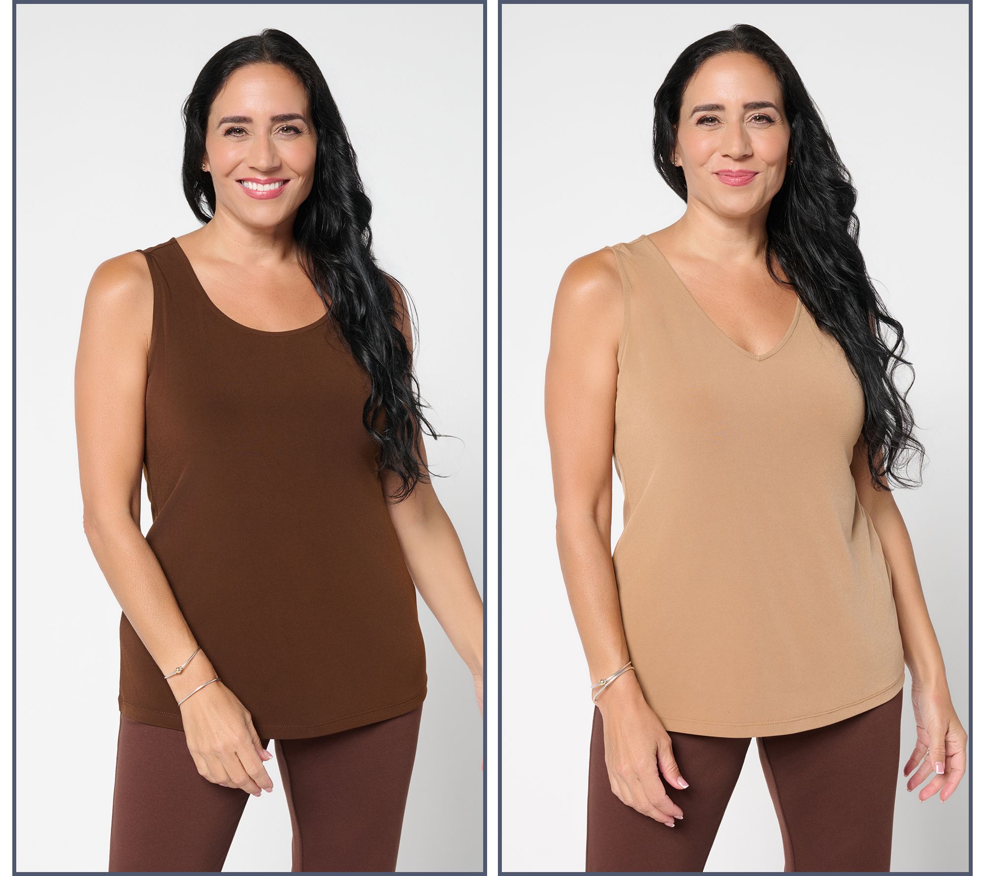 Susan Graver Essentials Set of 2 Liquid Knit Tanks