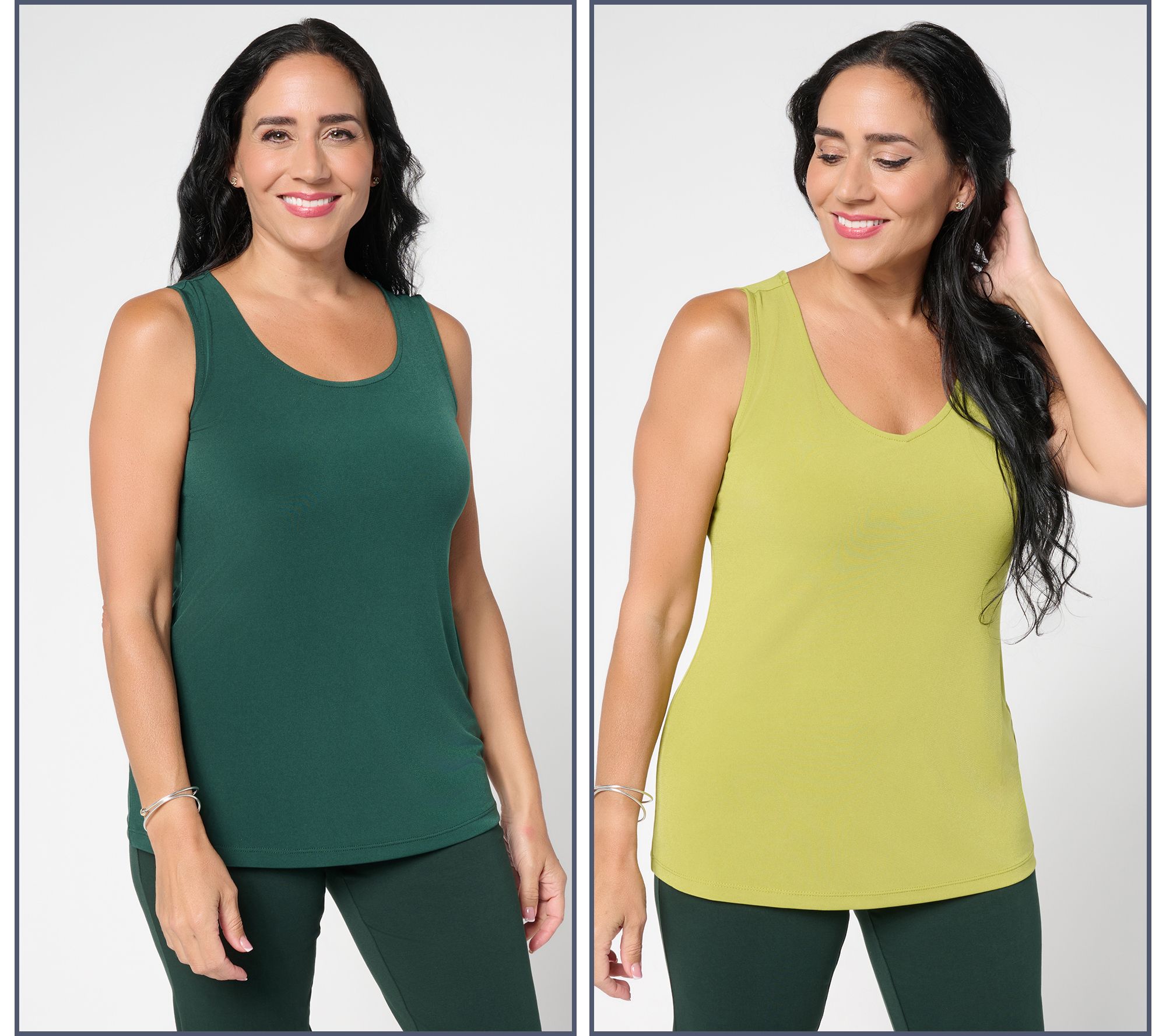 Susan Graver Essentials Set of 2 Liquid Knit Tanks