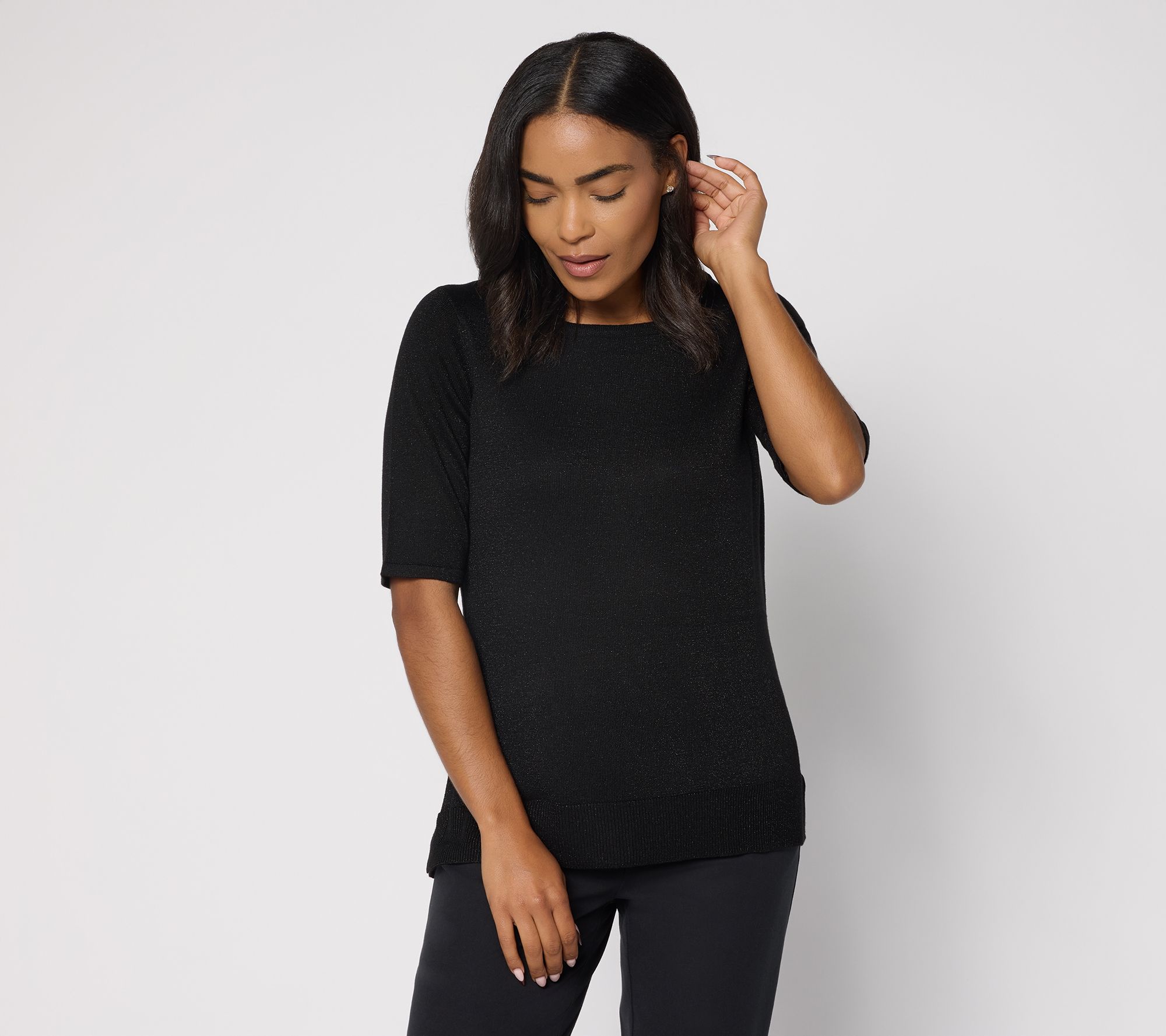 Jingle Belles by Kim Gravel Glam Lurex Layering Sweater