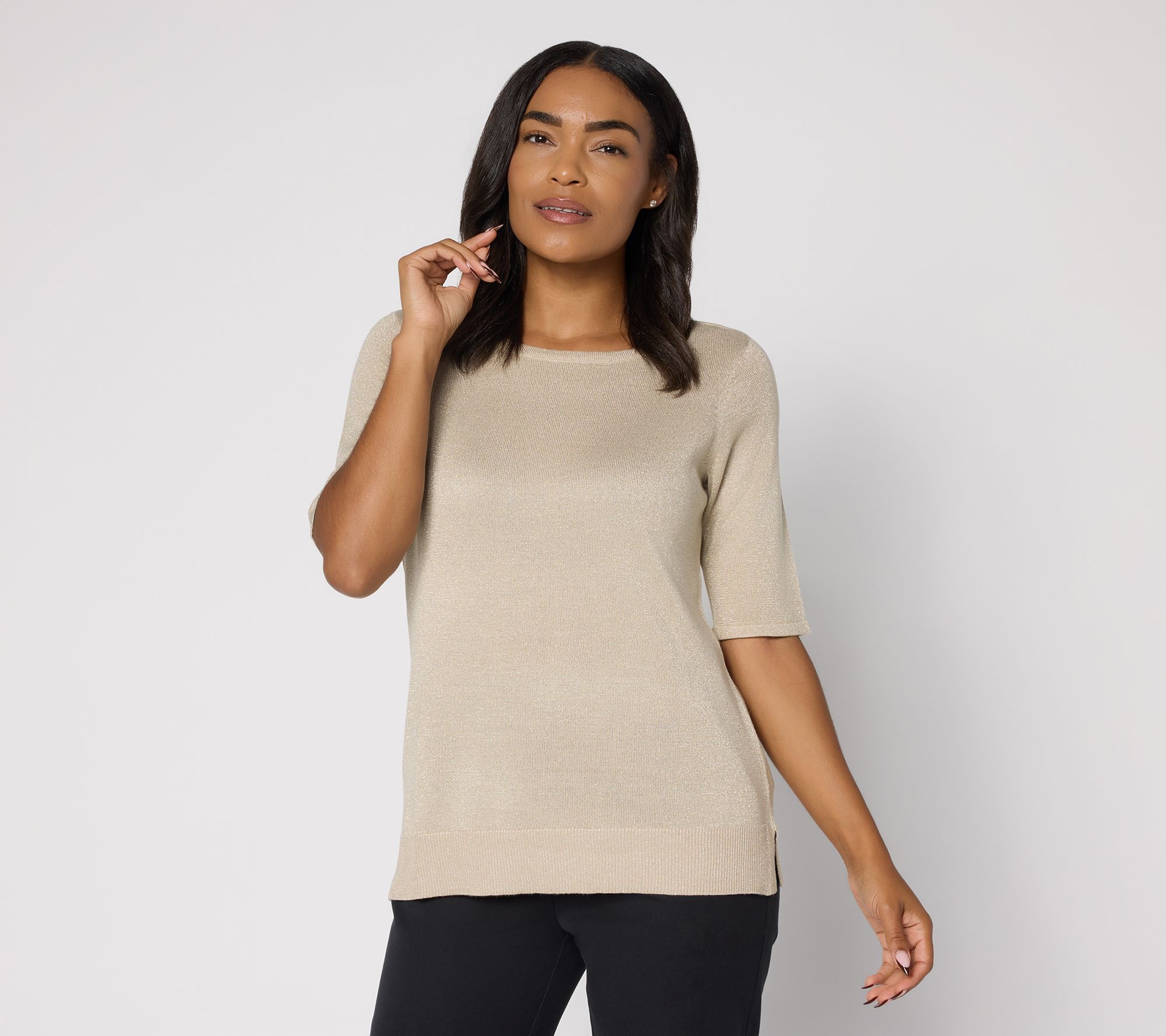 Jingle Belles by Kim Gravel Glam Lurex Layering Sweater