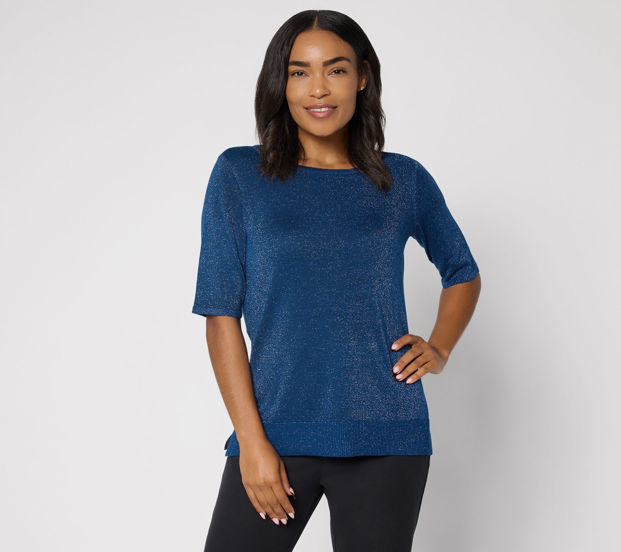 Jingle Belles by Kim Gravel Glam Lurex Layering Sweater