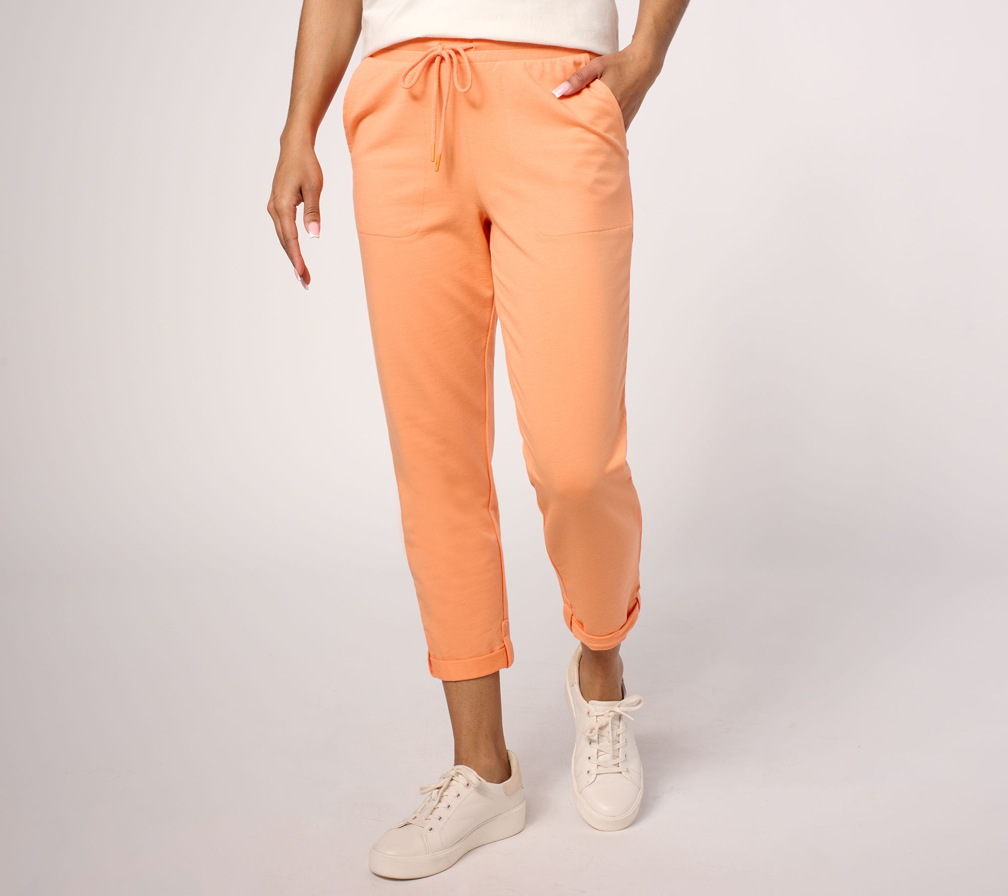 "As Is" Denim & Co. Active Reg French Terry Tapered Crop Pant