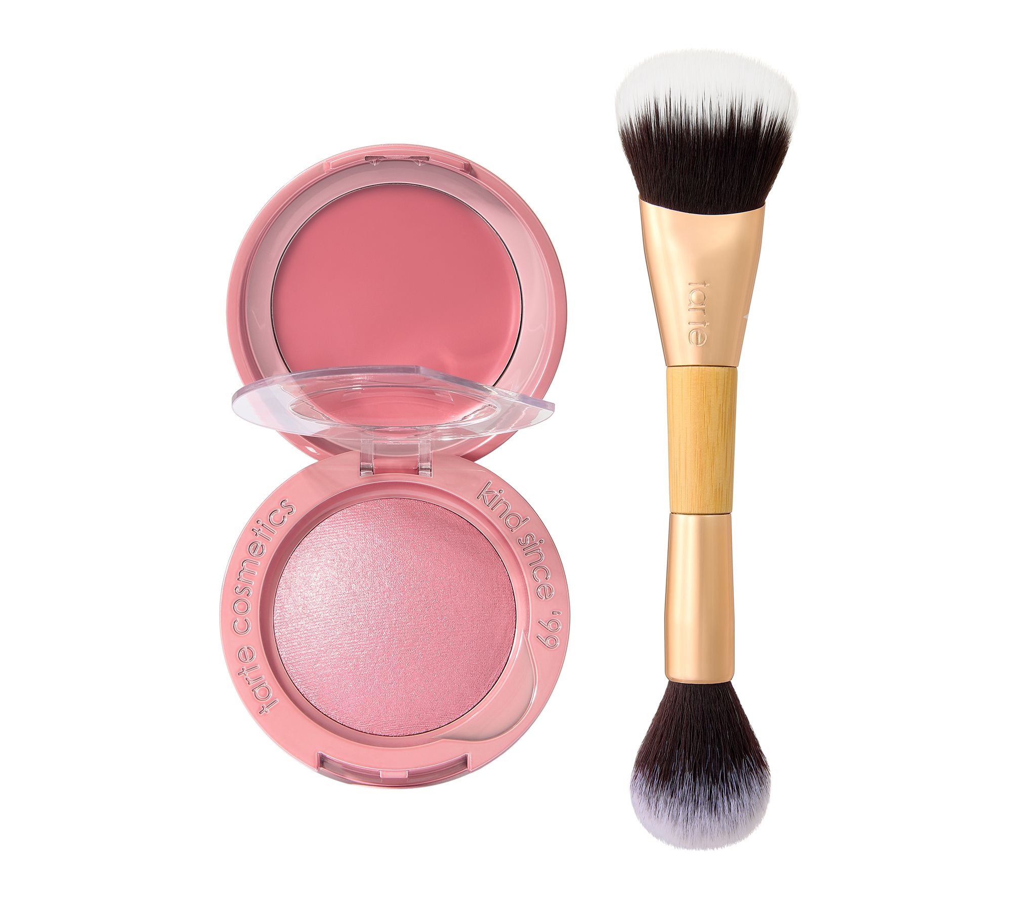tarte macaron baked & cream blush with brush