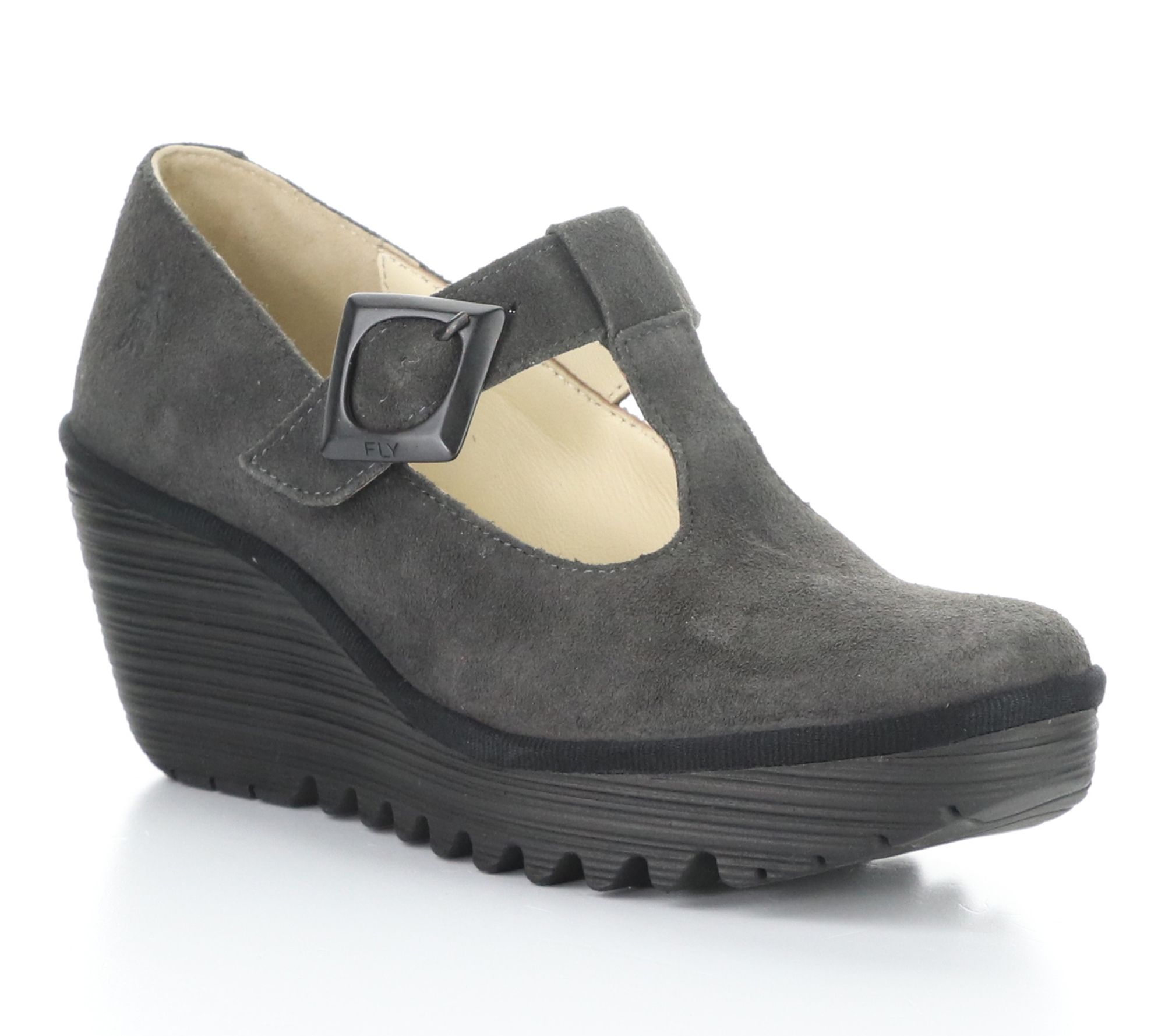 Fly London Oil Suede Mary Jane Wedge