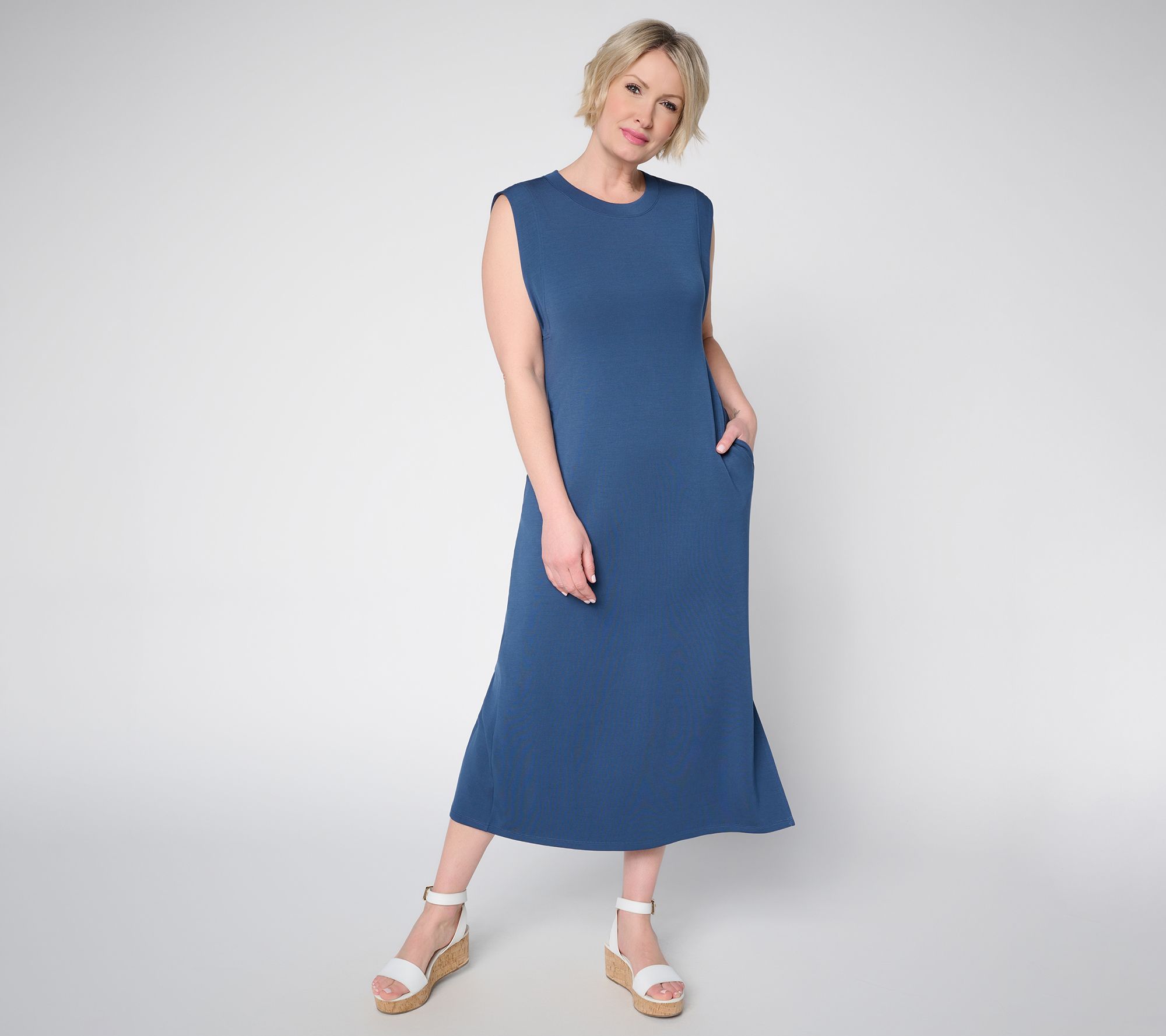 Belle by Kim Gravel Petite ScubaLuxe Maxi Dress w/ Bra Blocker