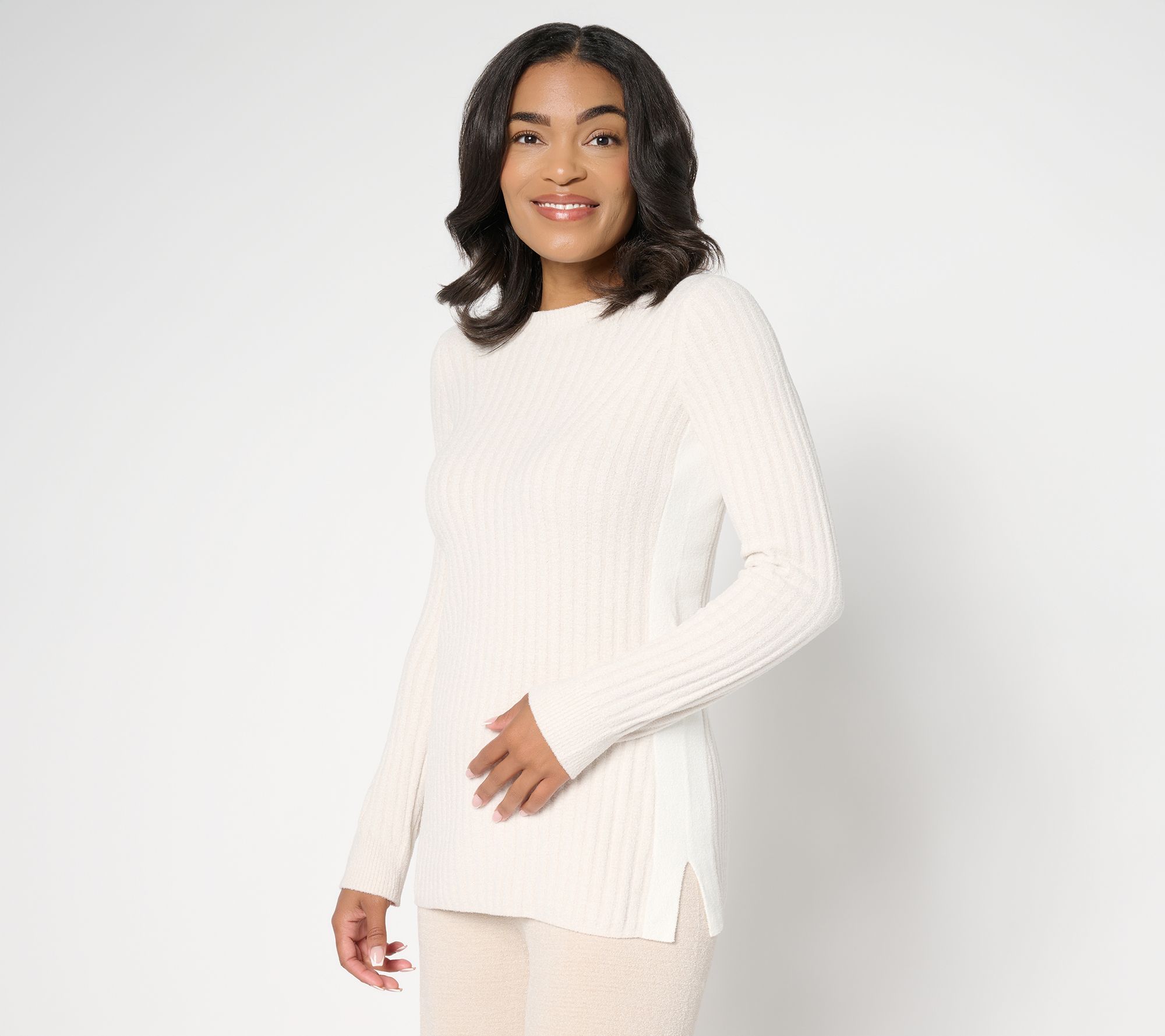 "As Is" Barefoot Dreams CozyChic Ultra Lite Stripe Rib Tunic