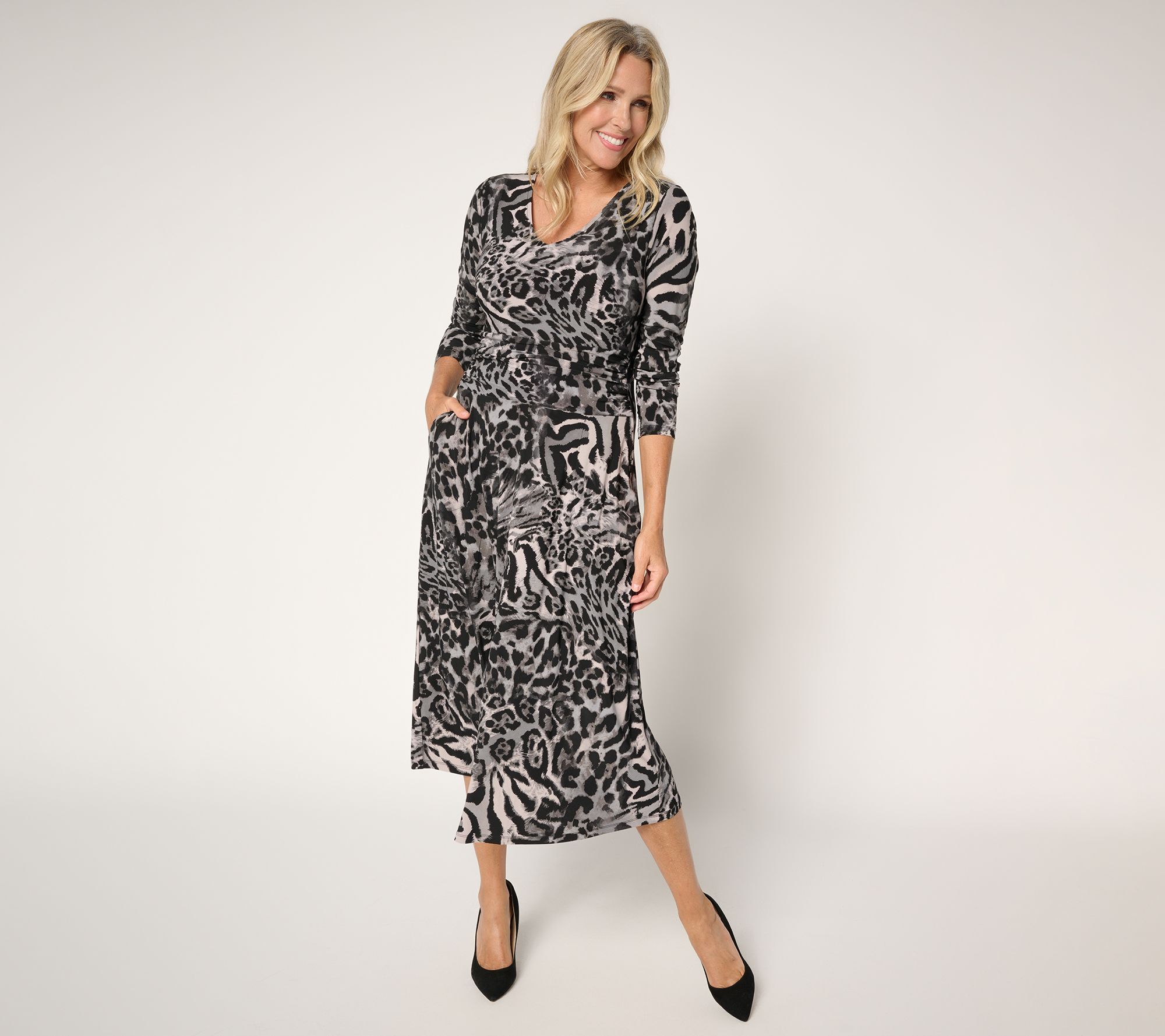 "As Is" Attitudes by Renee Petite Printed Como Maxi Dress