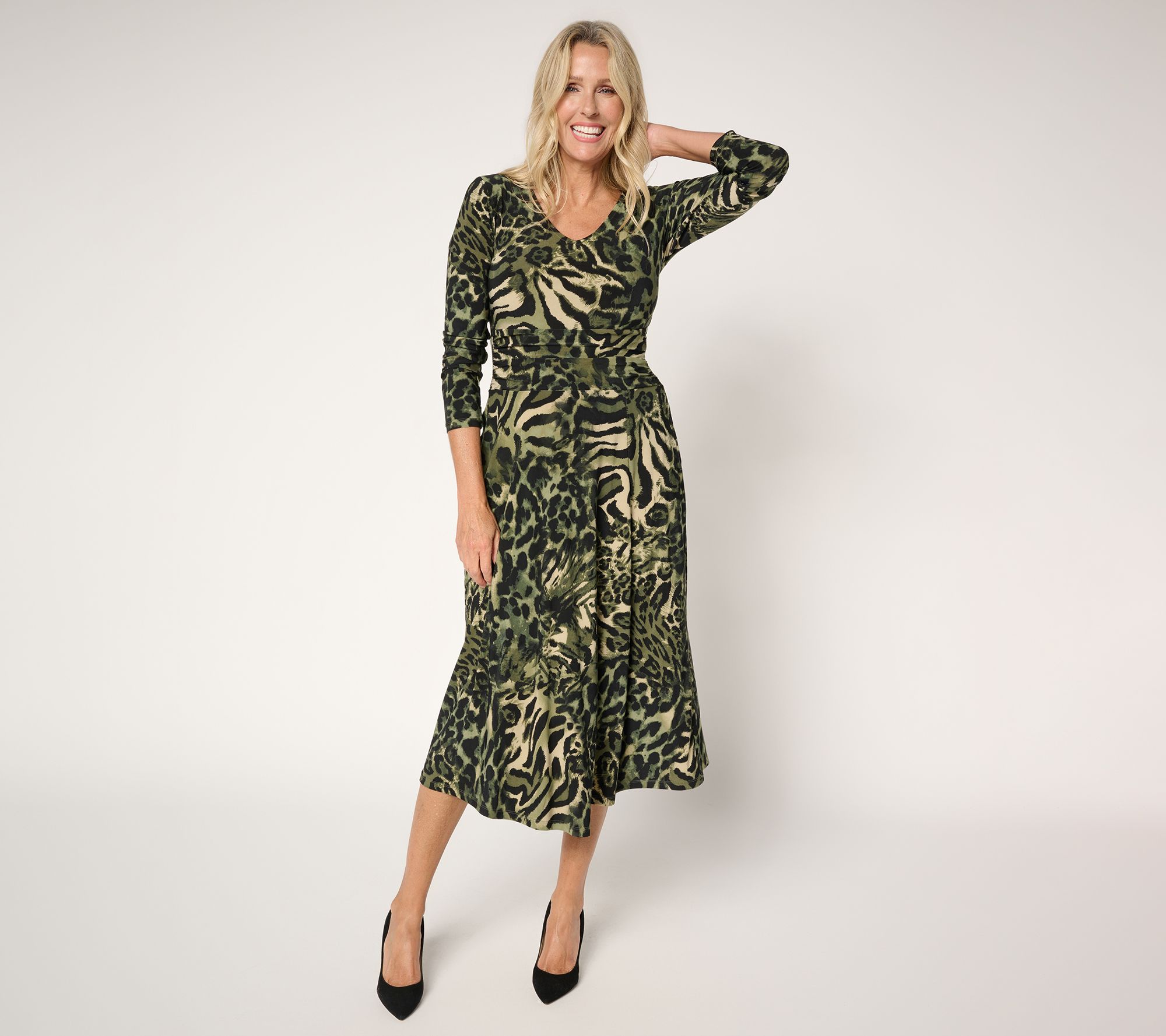 "As Is" Attitudes by Renee Petite Printed Como Maxi Dress