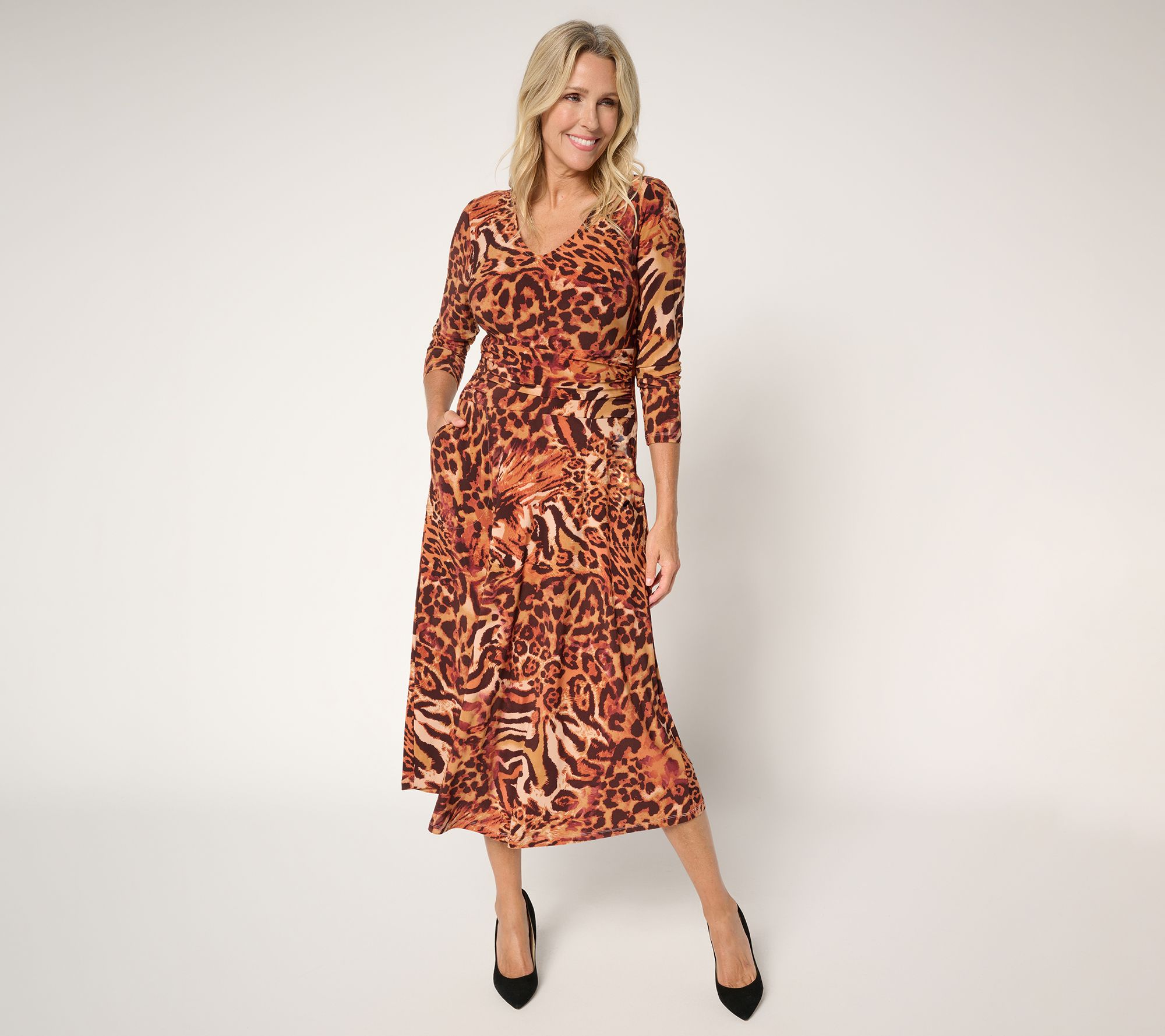 "As Is" Attitudes by Renee Petite Printed Como Maxi Dress