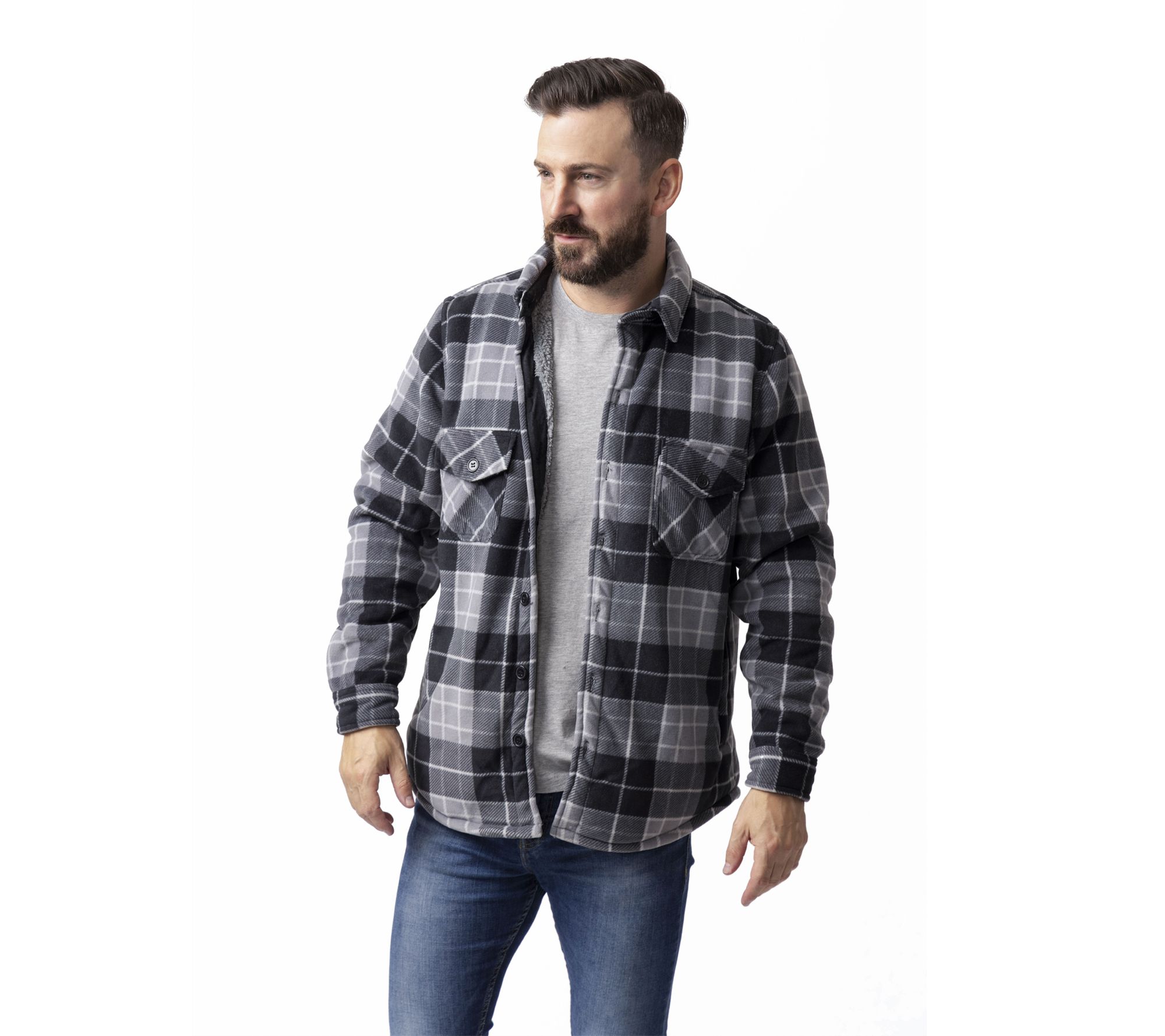 Heat Holders Jax Long Sleeve Plaid Shirt Jacket