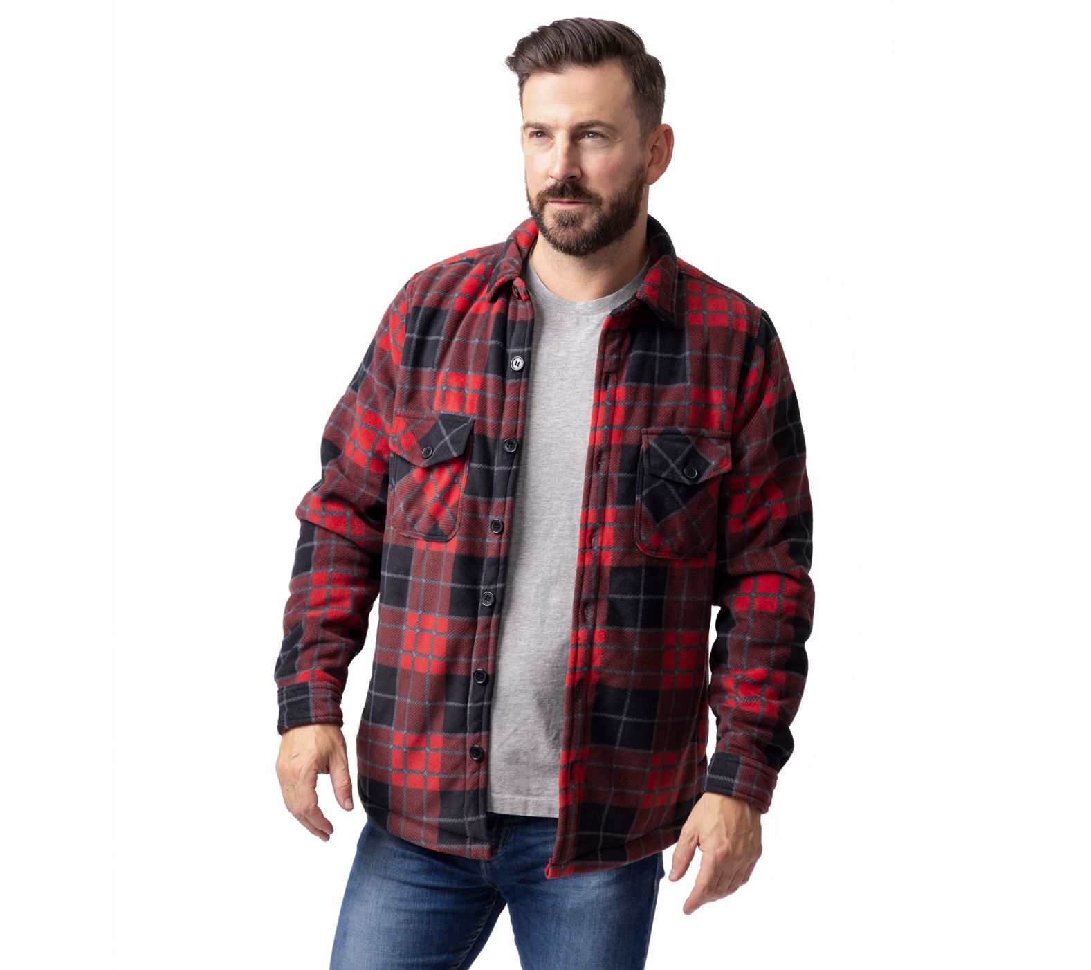 Heat Holders Jax Long Sleeve Plaid Shirt Jacket