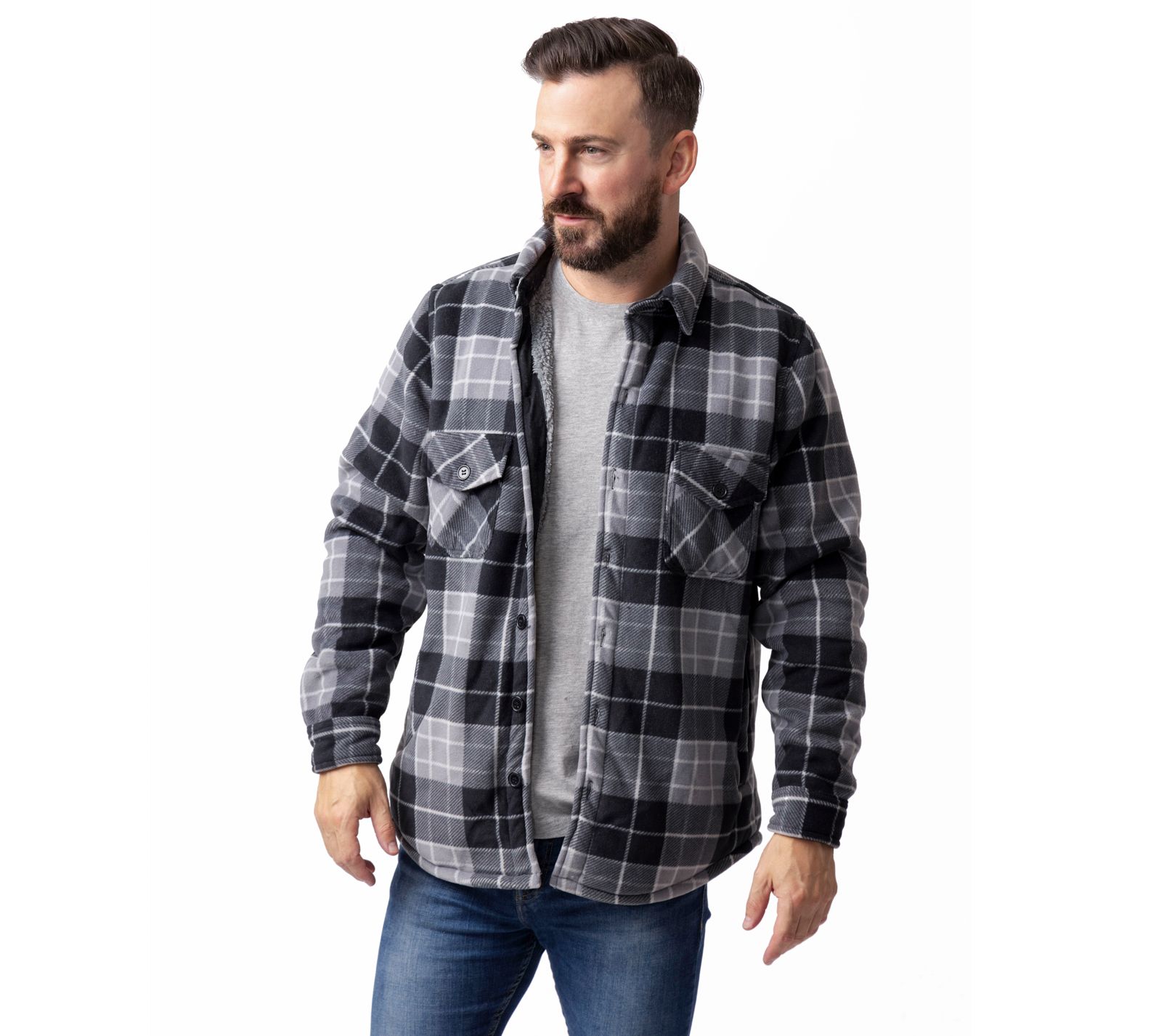 Heat Holders Jax Long Sleeve Plaid Shirt Jacket