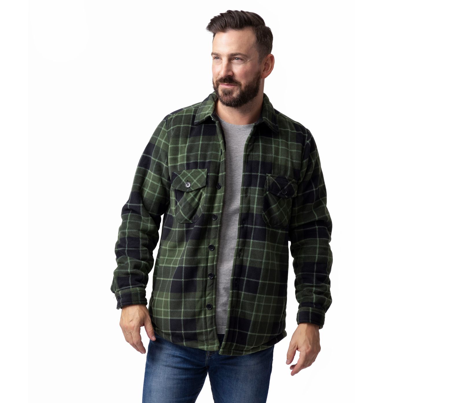 Heat Holders Jax Long Sleeve Plaid Shirt Jacket