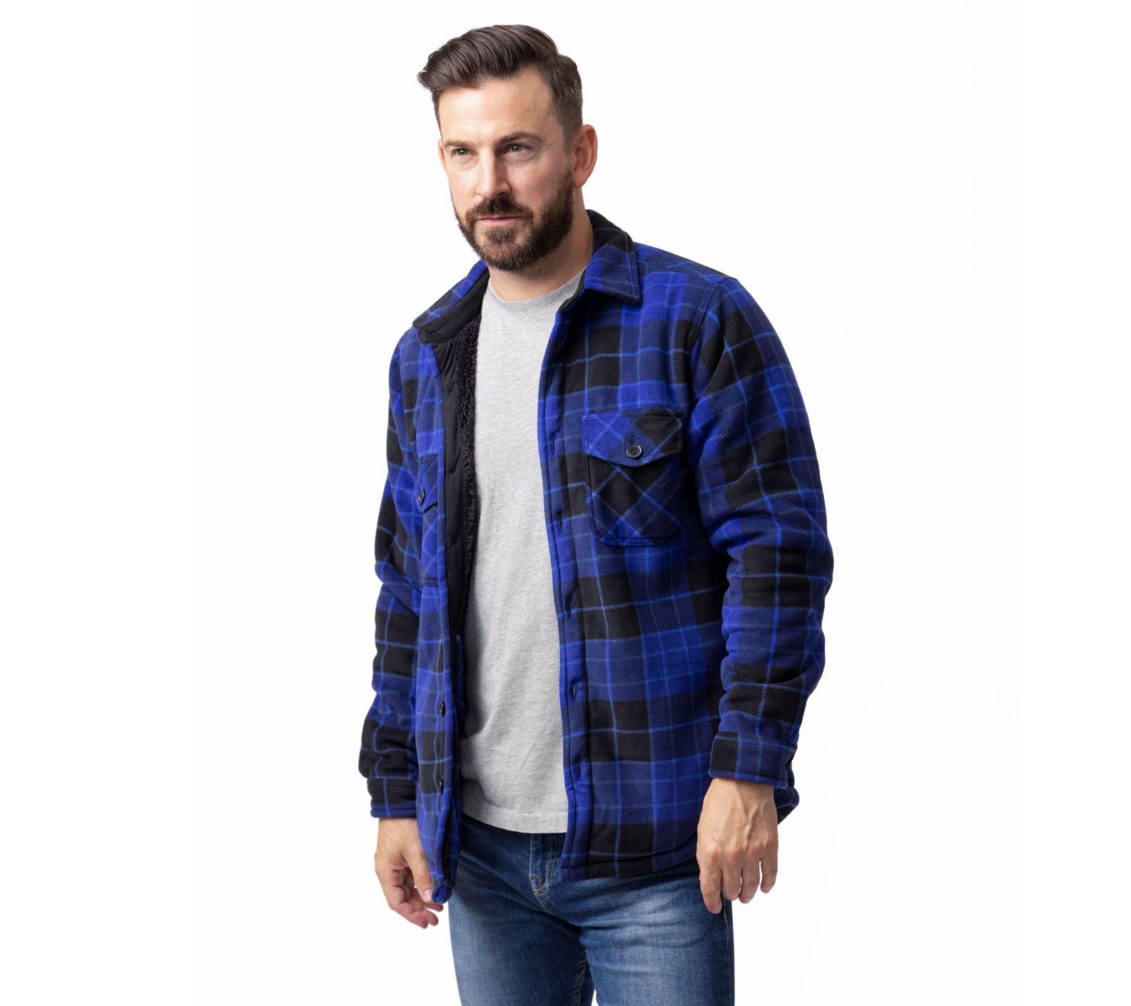 Heat Holders Jax Long Sleeve Plaid Shirt Jacket