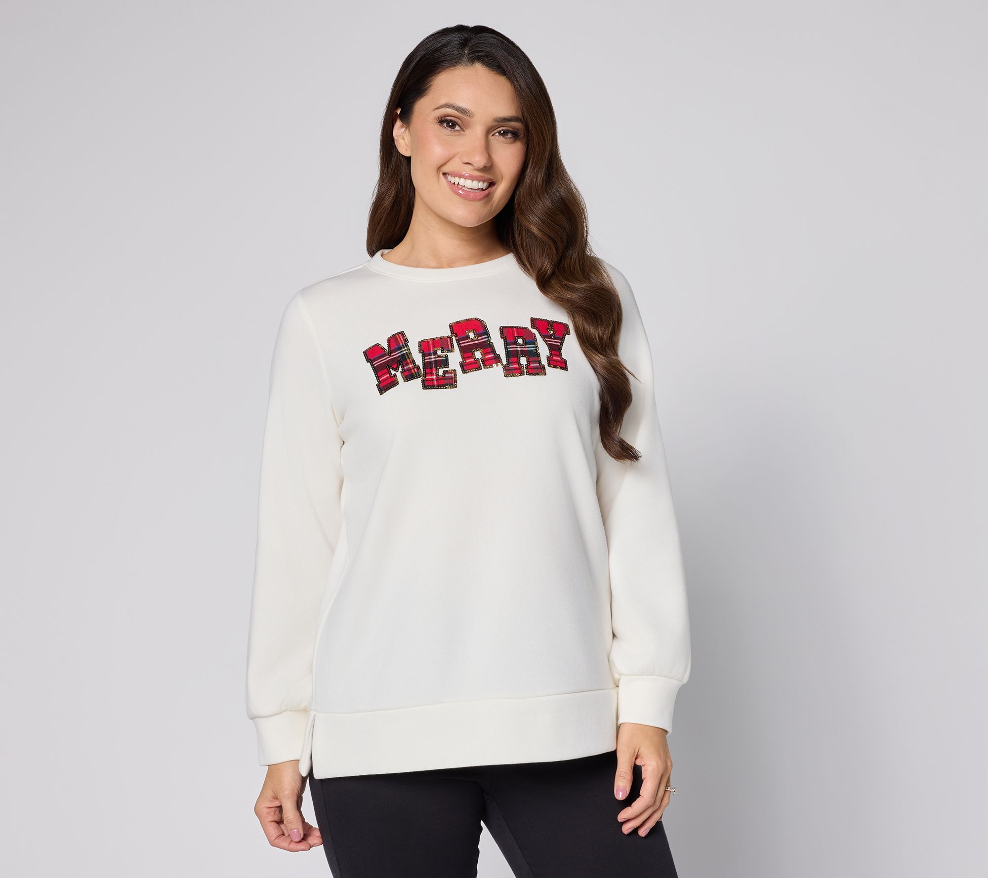 "As Is" Jingle Belles by Kim Gravel Totally Tartan Holiday Sweatshirt