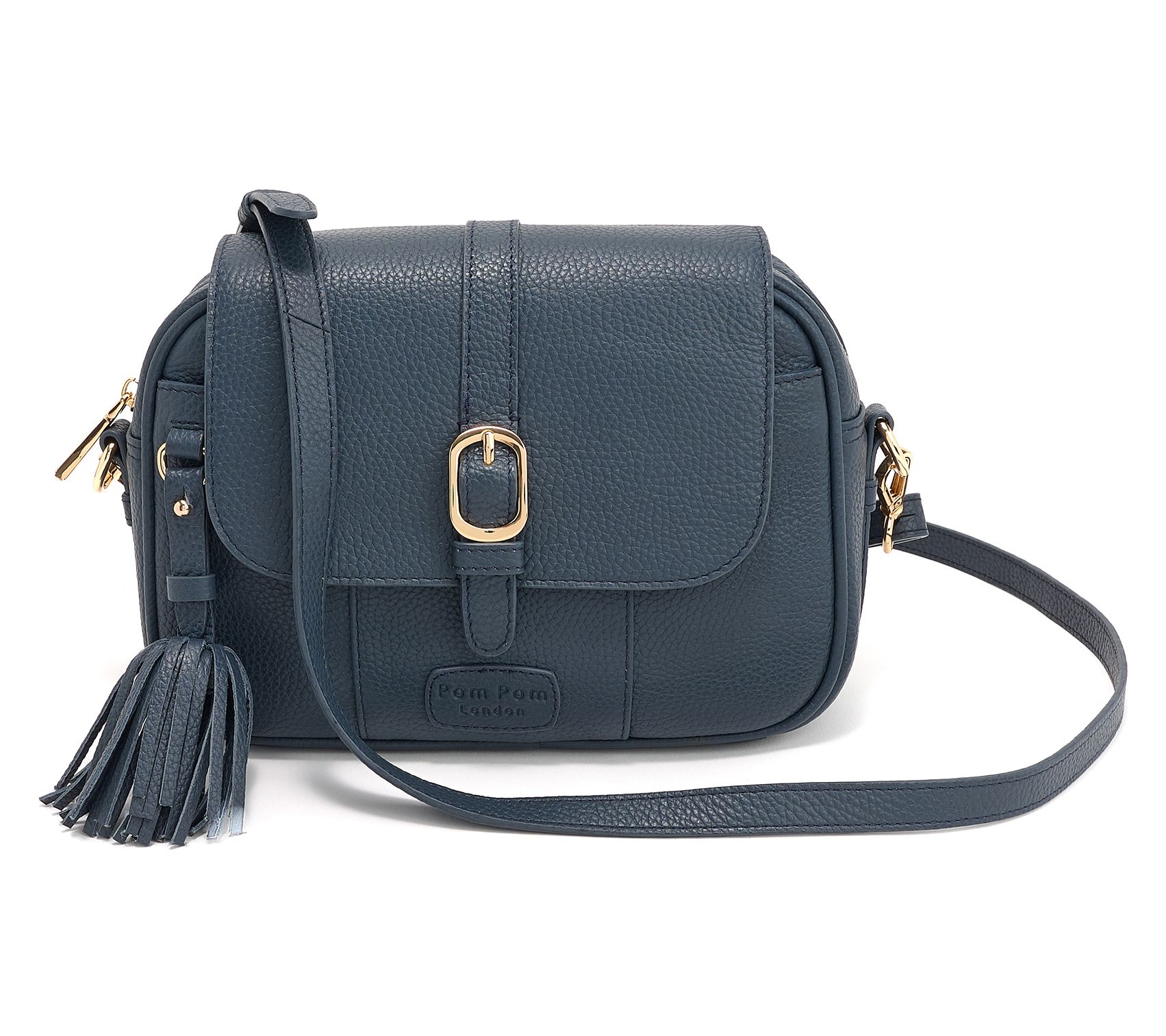 Pom Pom London Leather Buckle Crossbody
