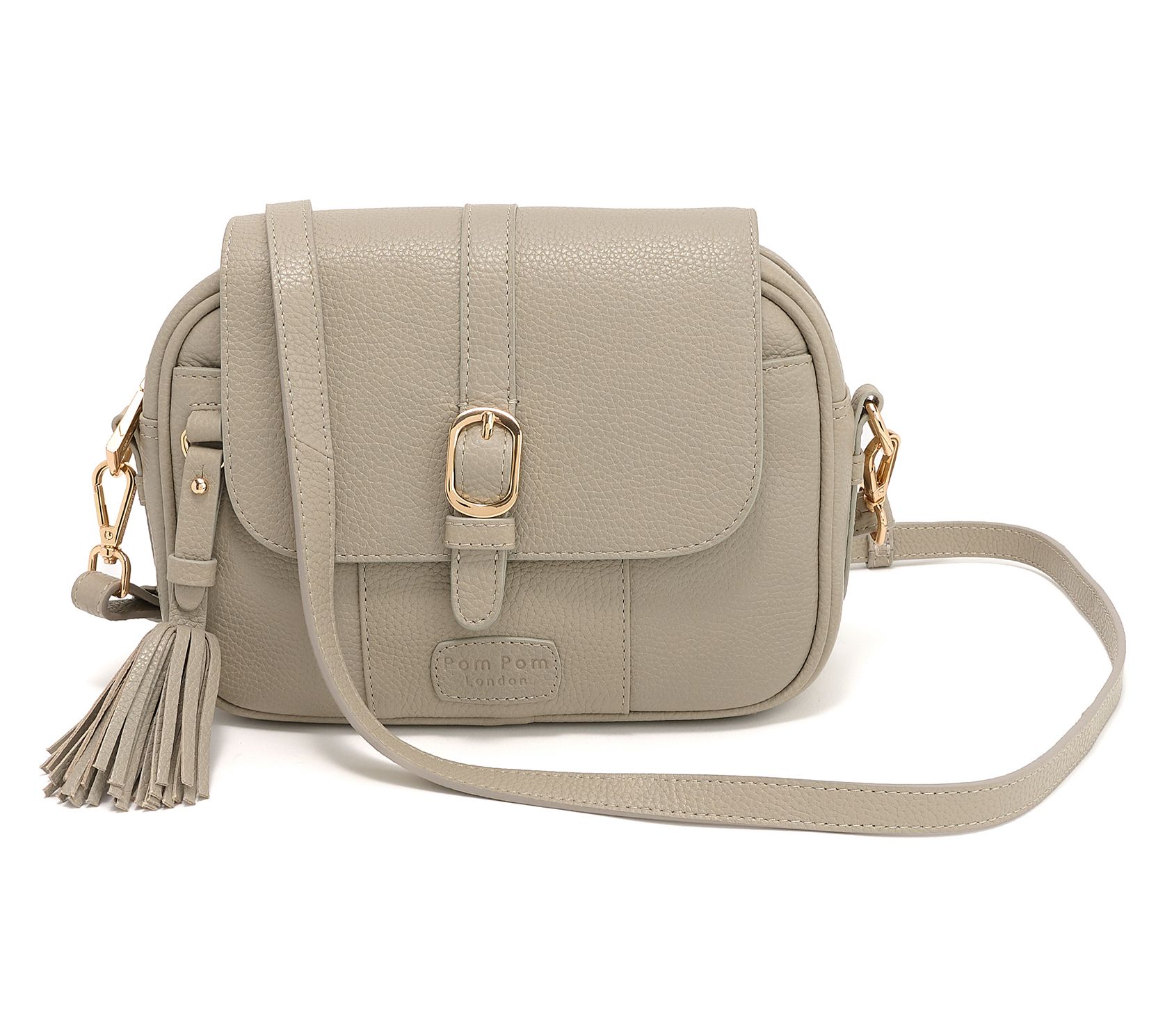 Pom Pom London Leather Buckle Crossbody
