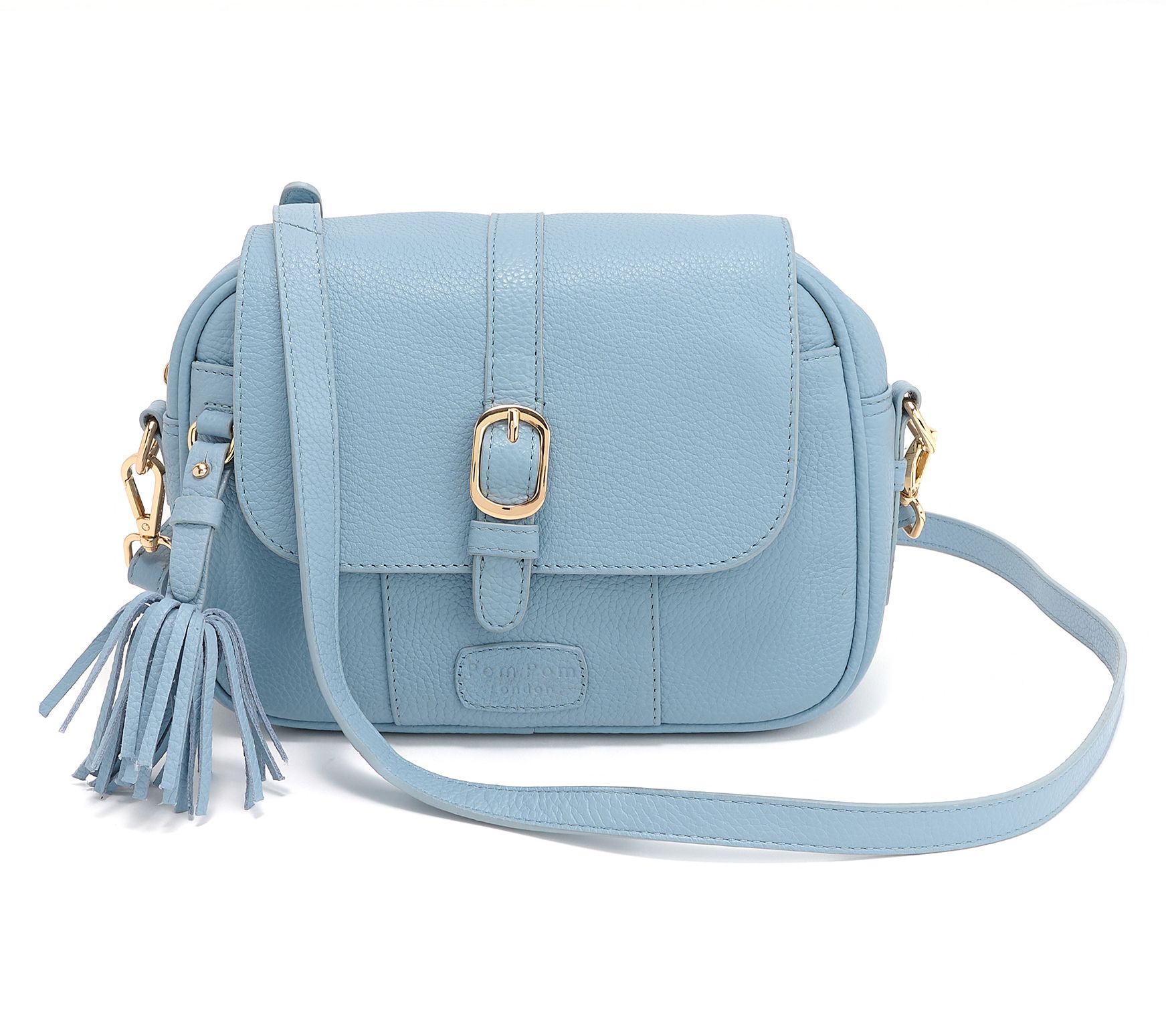 Pom Pom London Leather Buckle Crossbody