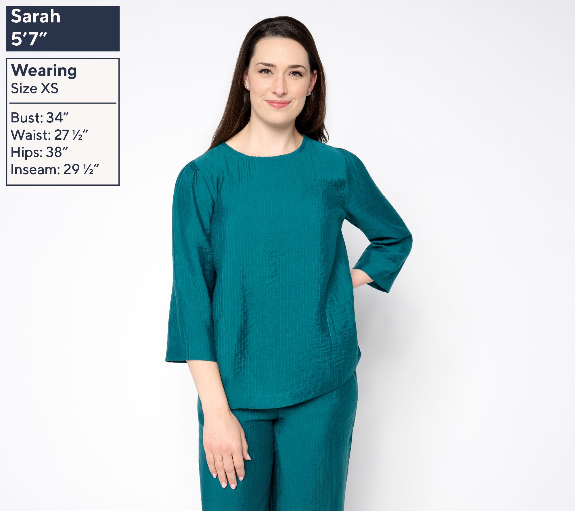 LOGO by Lori Goldstein Textured Woven Crew Neck Top | QVC