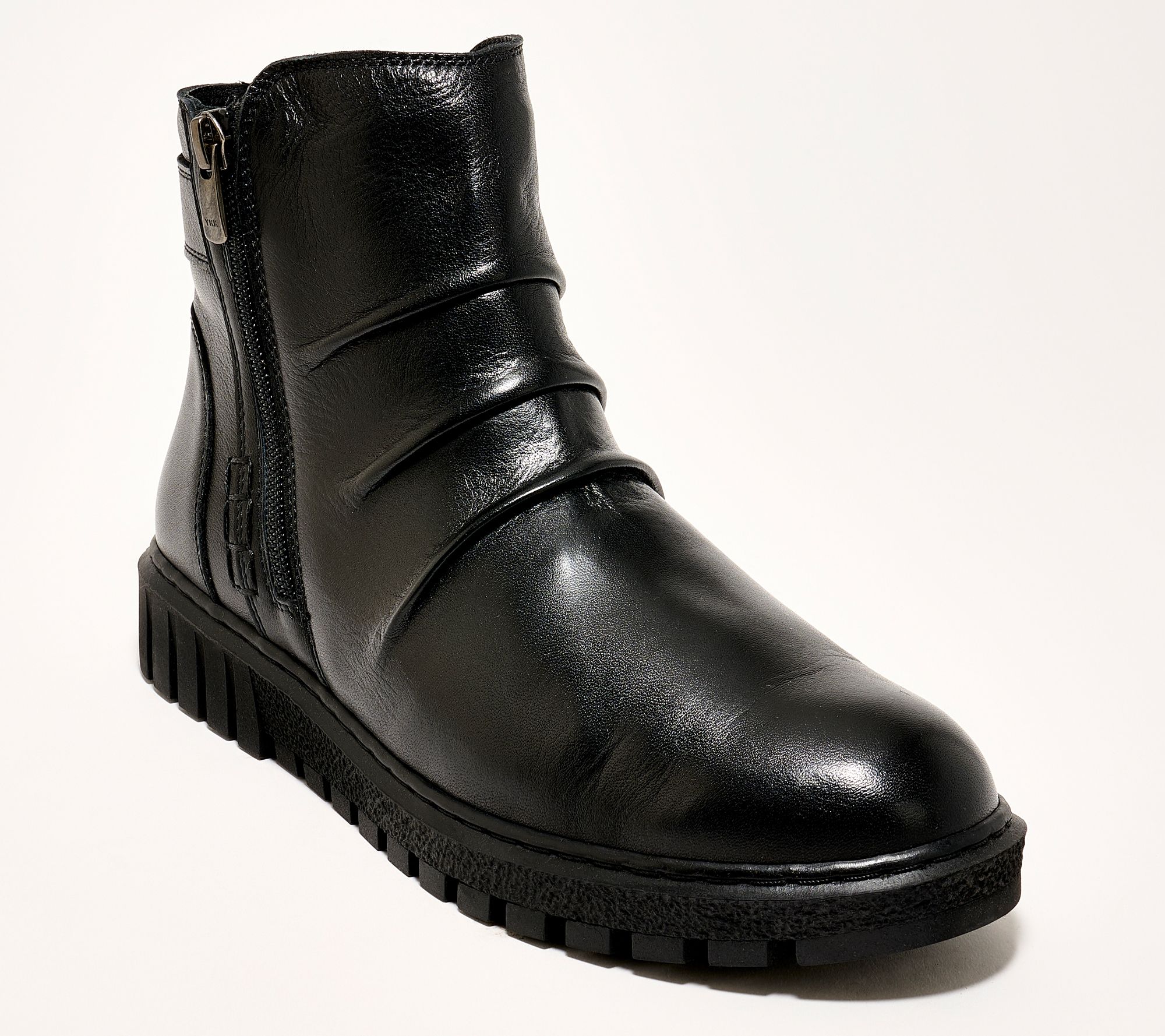 "As Is" Miz Mooz Leather Ruched Ankle Boots - Brena