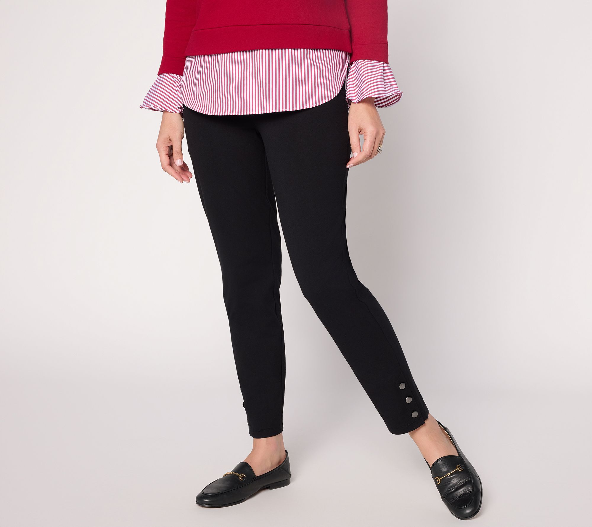 "As Is" Susan Graver Weekend Petite Premium Stretch Aire Slim-Leg Ankle