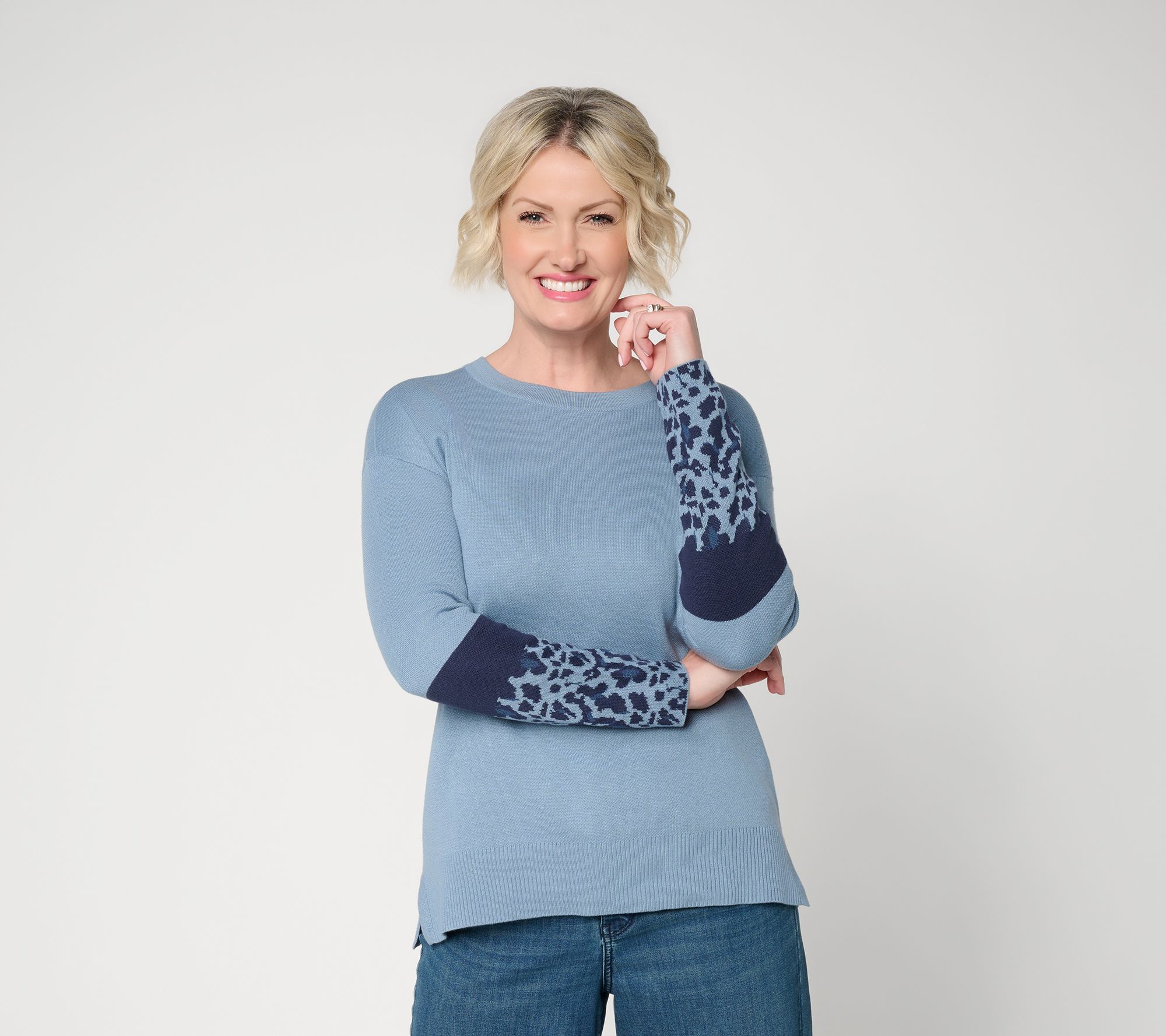 Belle by Kim Gravel Feline Fine Animal Cuff Sweater