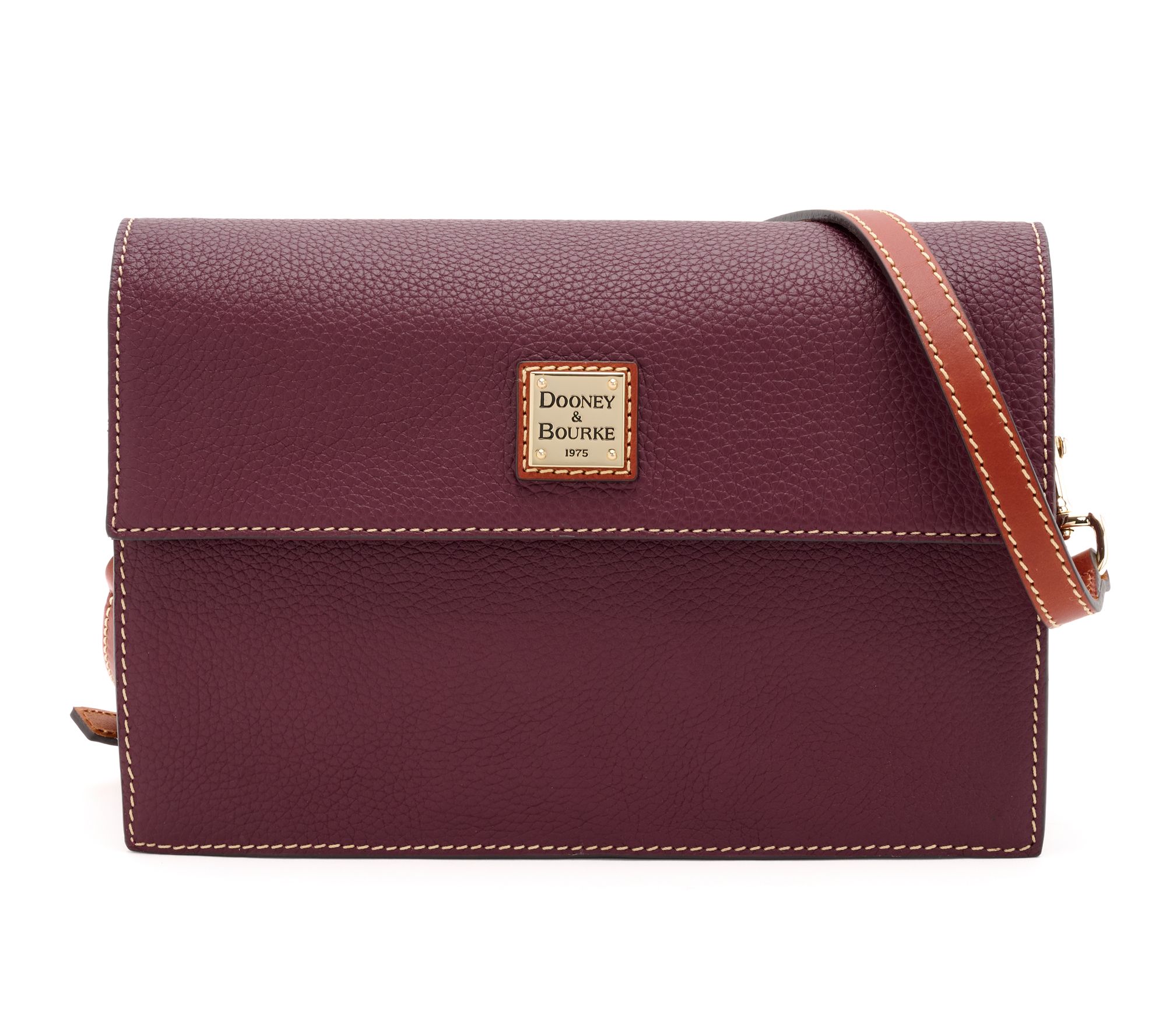 "As Is" Dooney & Bourke Pebble Leather East/ West Flap Shoulder Bag